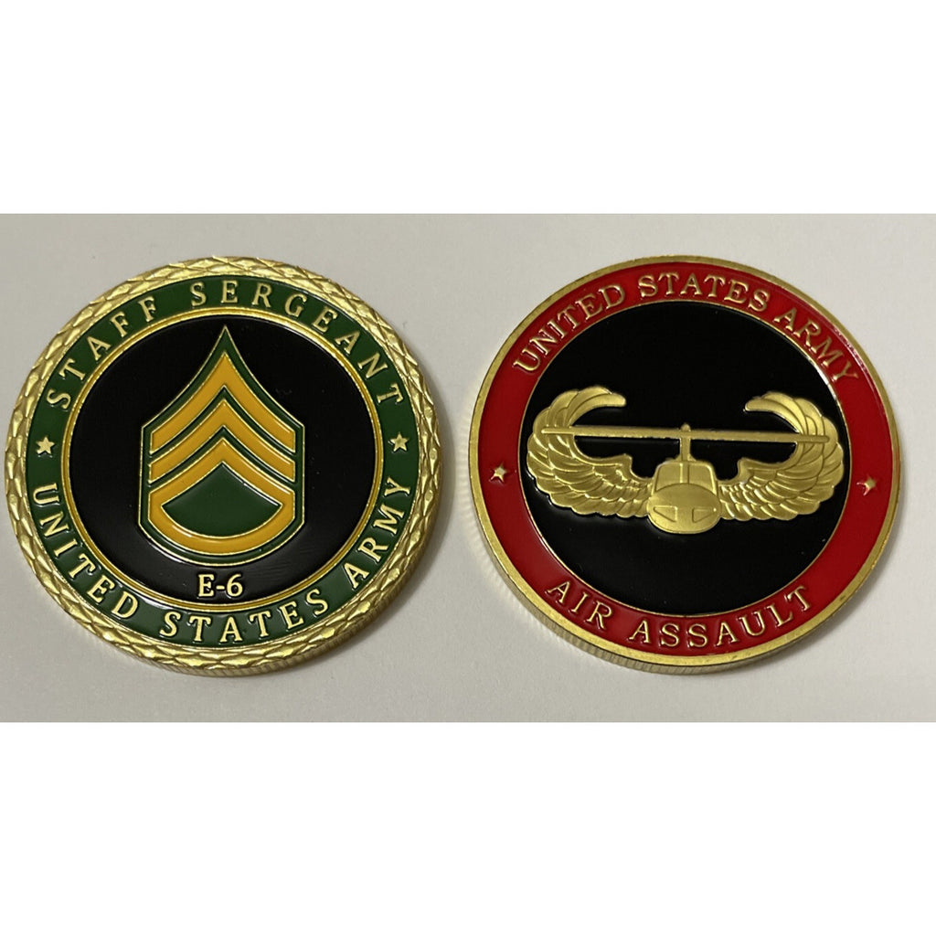 US Army Seal Staff Sergeant SSG Rank & Air Assault Lot Of w/ Achievement Award