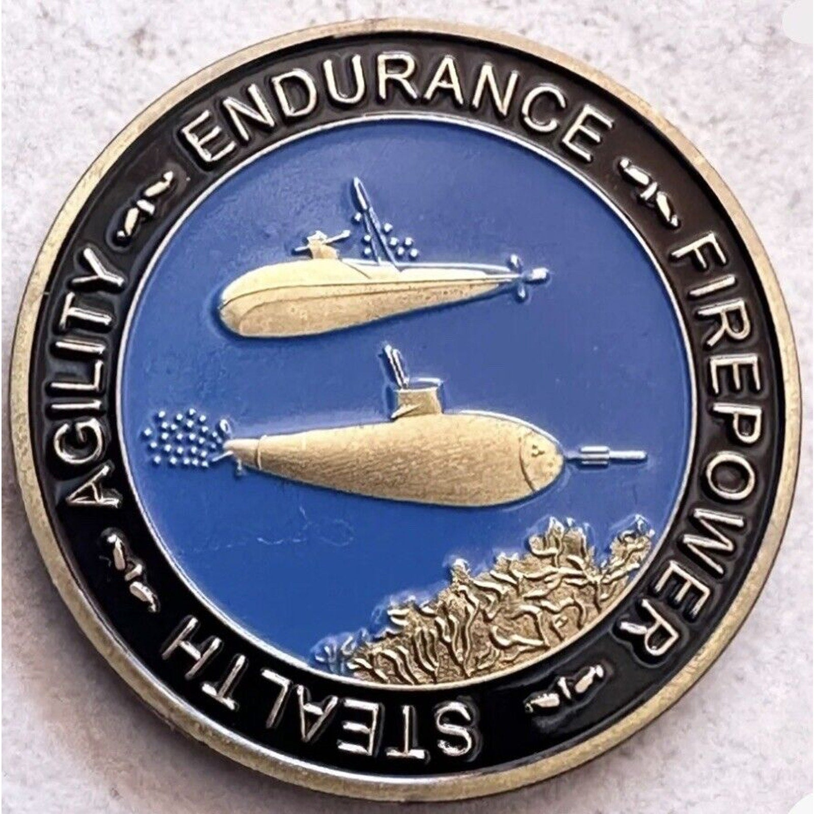 SILENT SERVICE CHALLANGE COIN SUBMARINE BASE USN PIN UP US NAVY SUB VETERAN USA