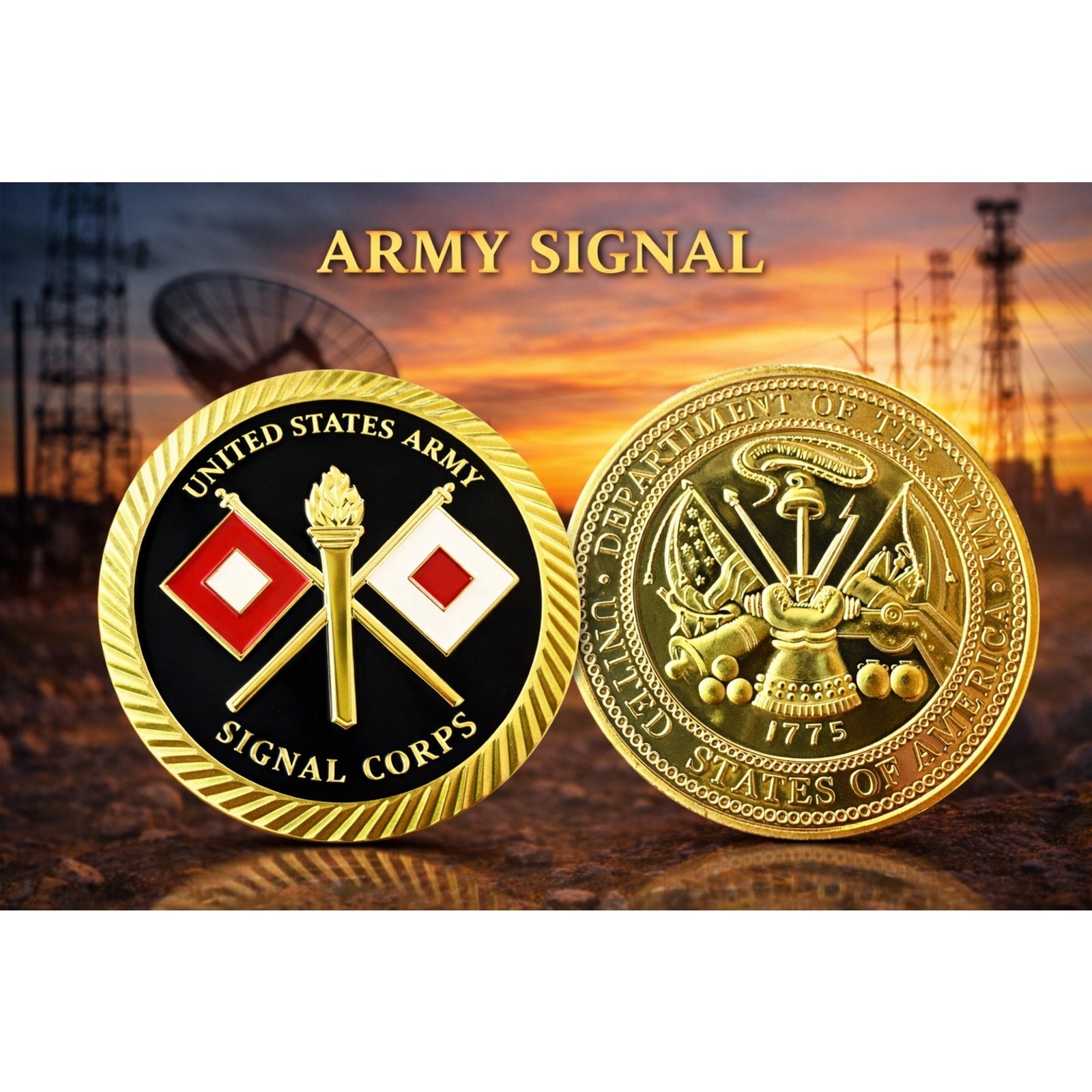 U.S. Army Signal Corps Challenge Coin ·FAST SHIPPING· ·NEW·
