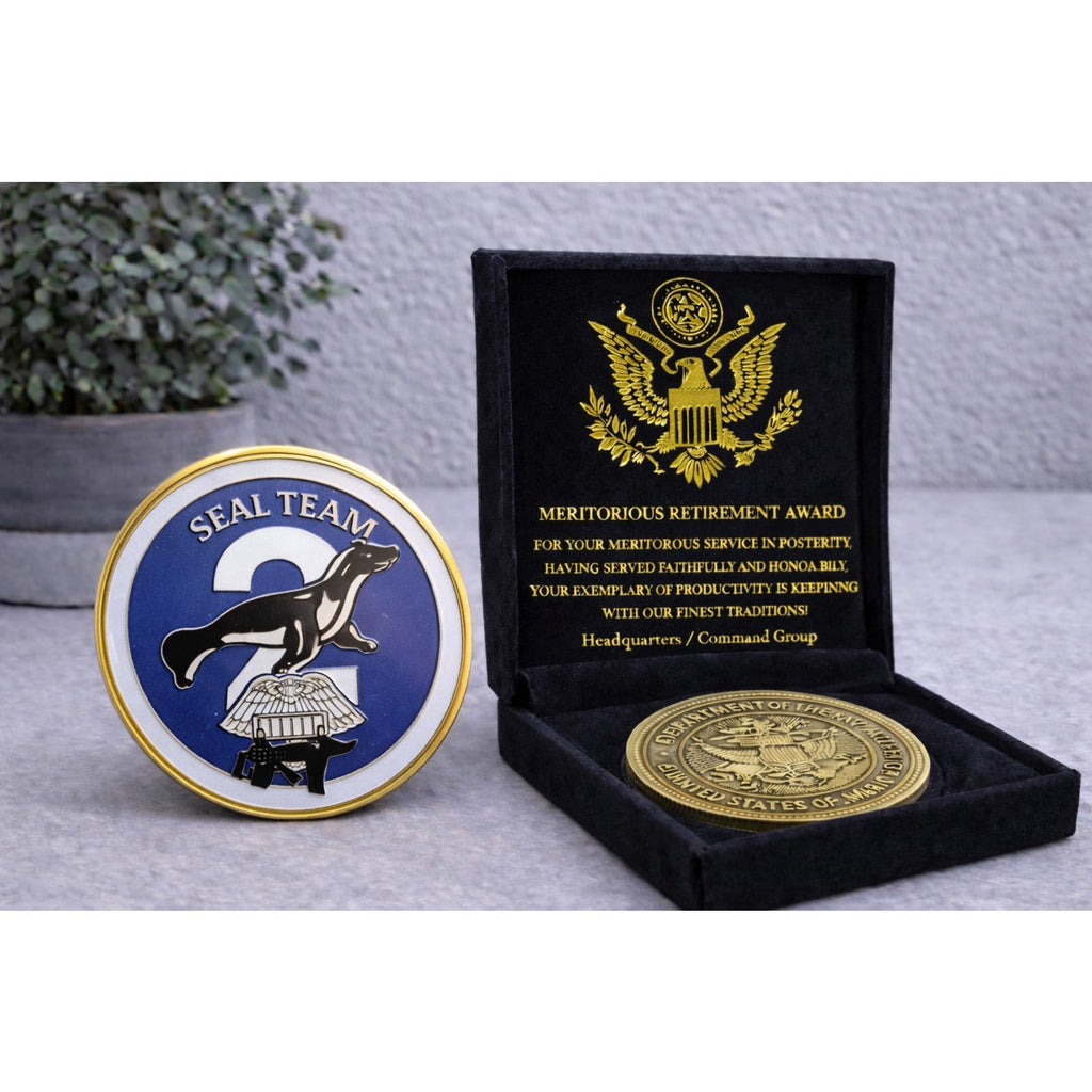US Navy SEAL Team Two Naval Special Warfare Command w/ Retirement Award