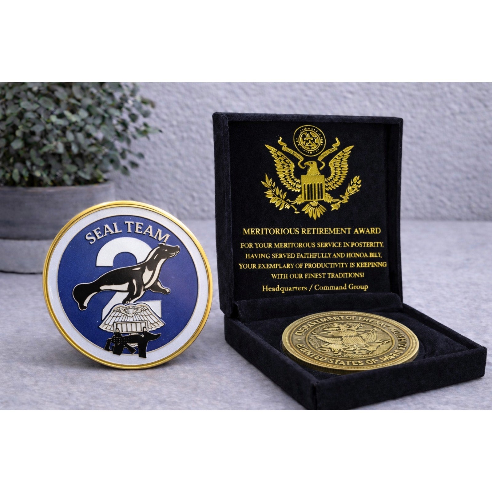 US Navy SEAL Team Two Naval Special Warfare Command w/ Retirement Award
