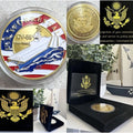 US NAVY USS FORRESTAL CV-59 Challenge Coin With Retirement Award