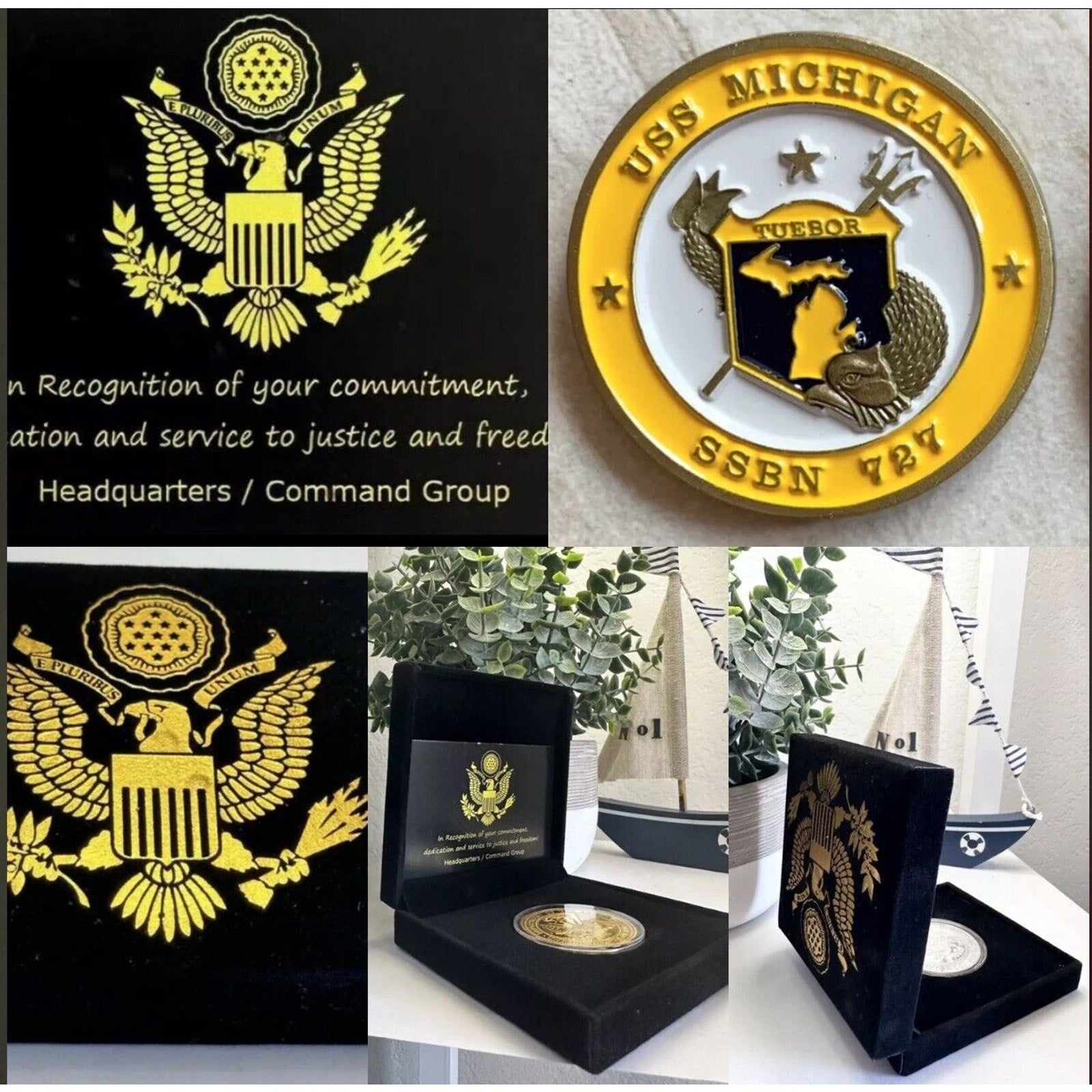 Rare USS Michigan SSBN 727 Submarine Challenge Coin USN