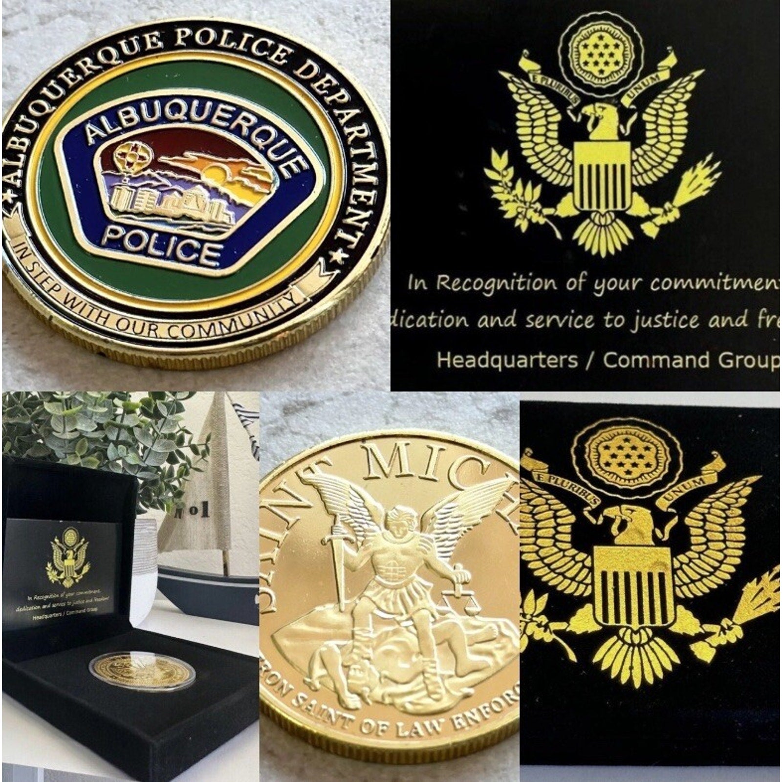City Of Albuquerque Police Dept Challenge Coin With Retirement Award