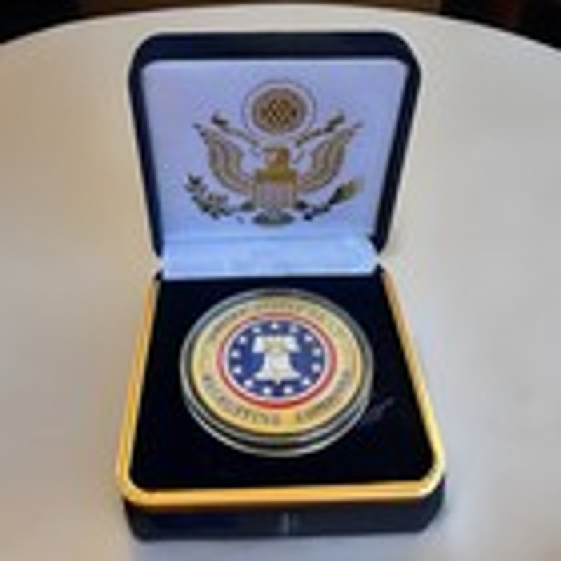Department of Energy (DOE) Challenge Coin With Blue Velvet Case. Fast Shipping!