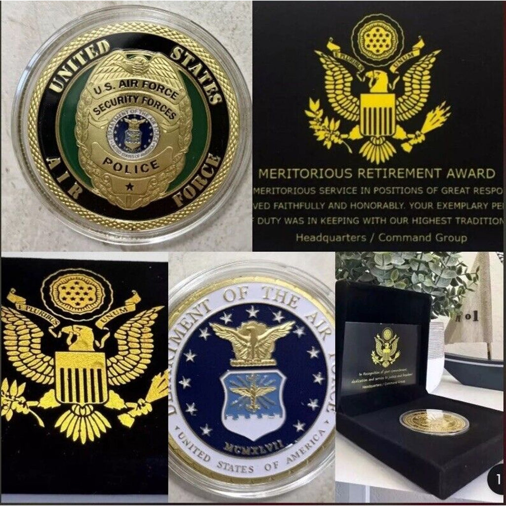 USAF Military Police Security United States AIR FORCE Coin Retirement Award