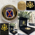 US ARMY TEN INFANTRY 10th MOUNTAIN DIVISION Coin With Retirement Award