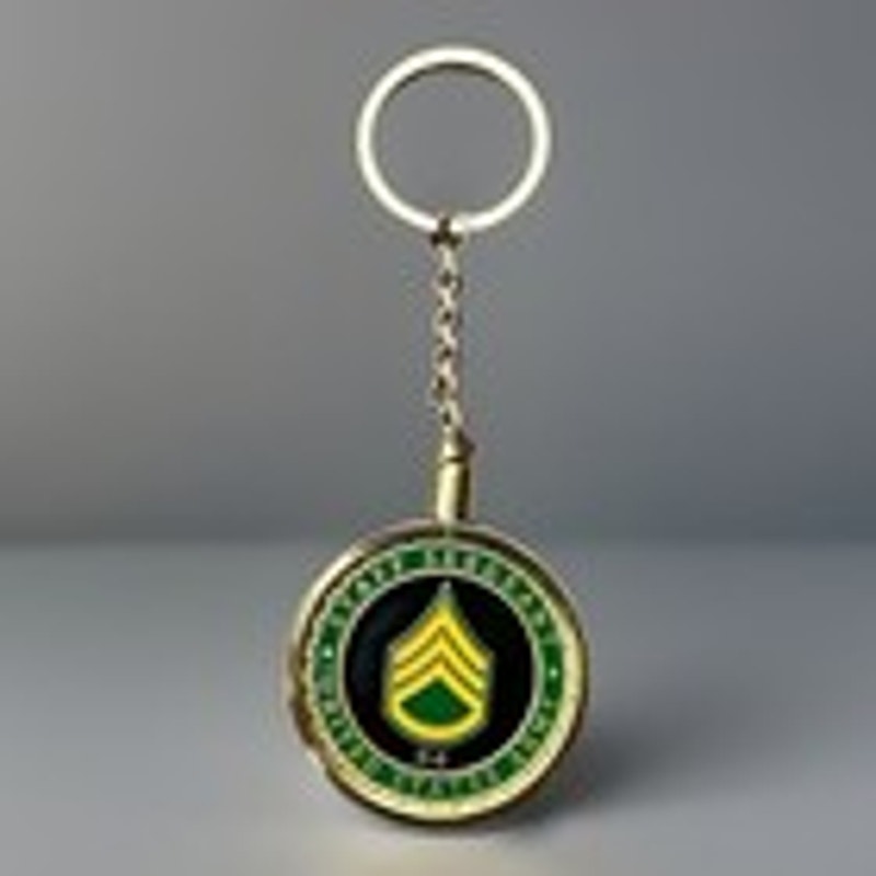 US ARMY STAFF SERGEANT E-6 Challenge Coin Keychain -US Military Gift Coins