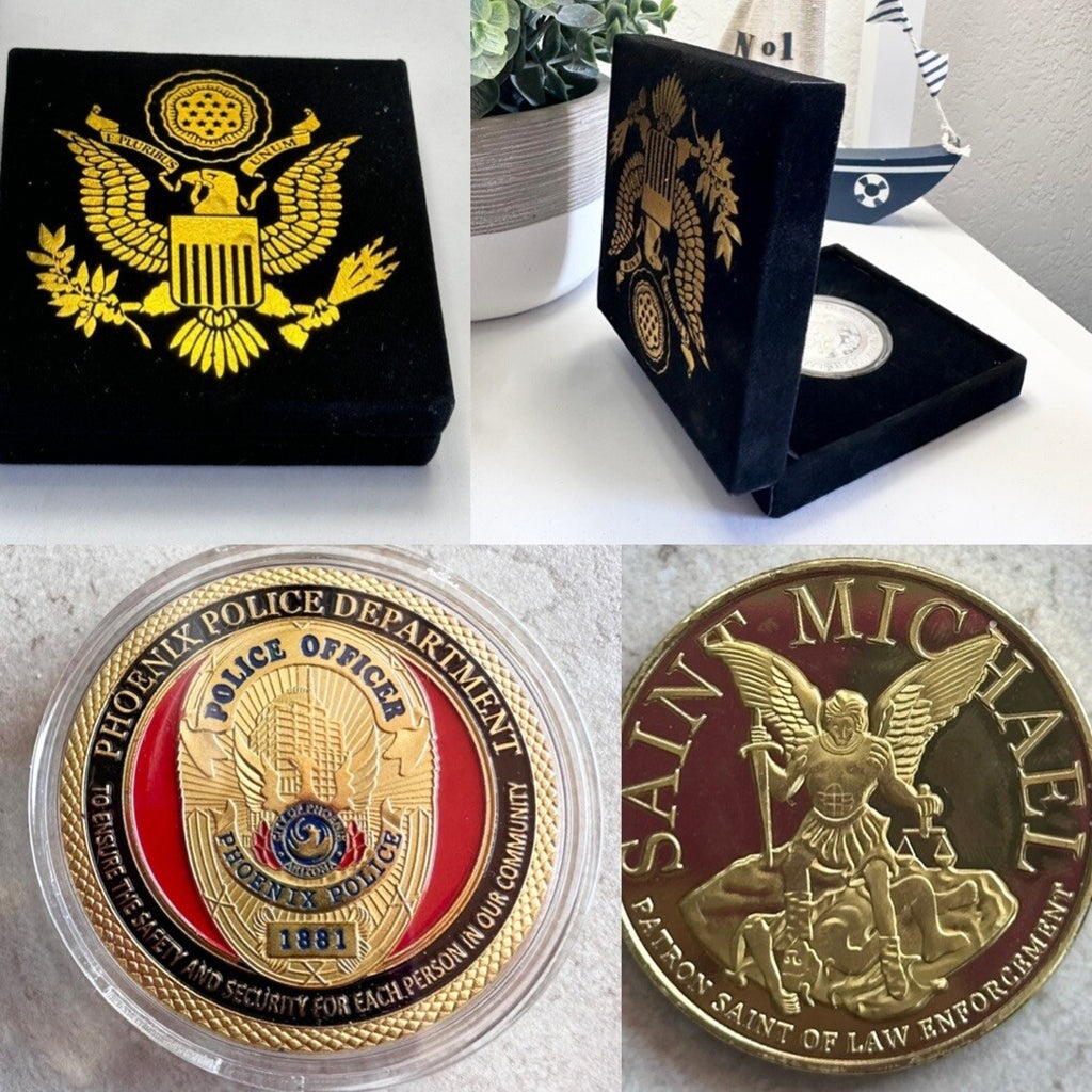 CITY OF PHOENIX POLICE DEPT Challenge Coin w/ Retirement Award