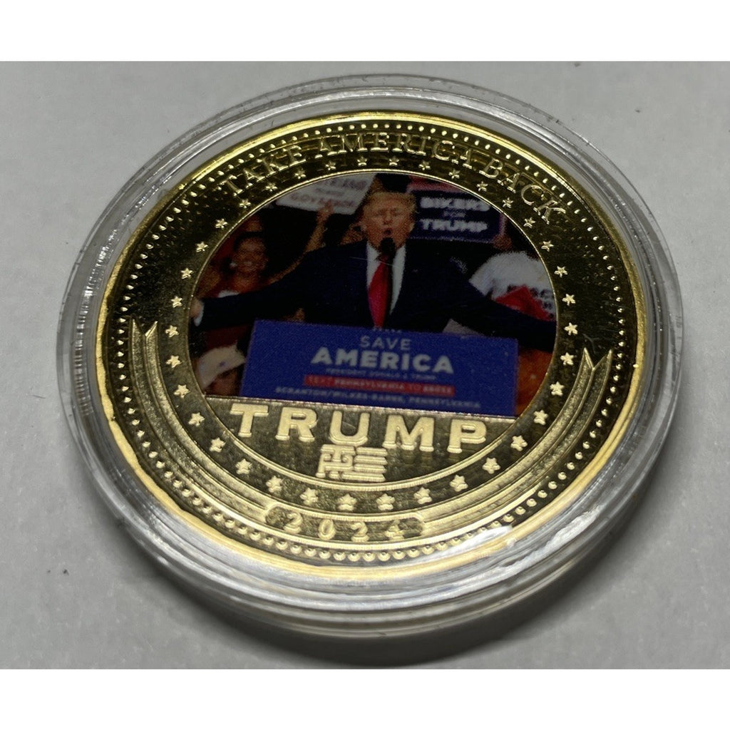 24k Gold Coin Donald Trump With Retirement Award