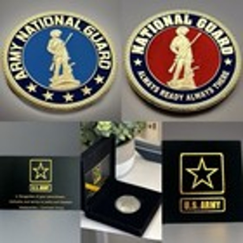 NATIONAL GUARD US Army *Always There Always Ready Challenge Coin With Army Case