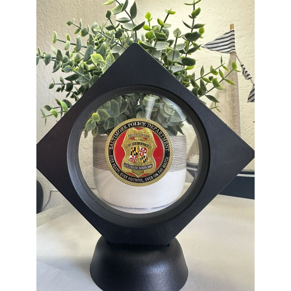 City of Baltimore Police Dept Challenge Coin With Display Case