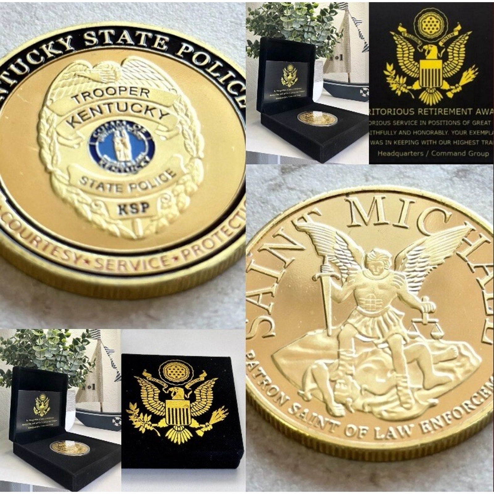 KENTUCKY STATE POLICE Challenge Coin With Retirement Award