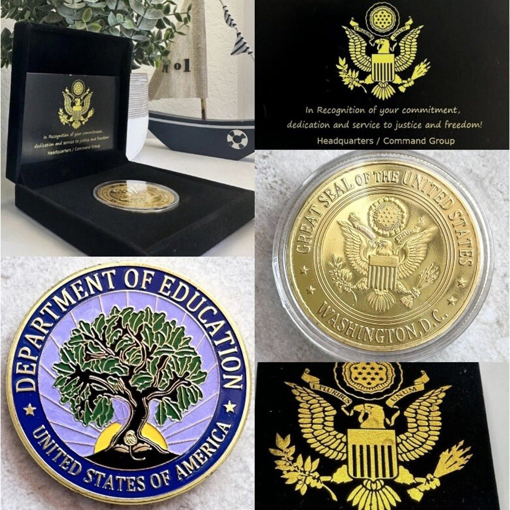 Department of Education US Government Coin DOE W/ Retirement Award