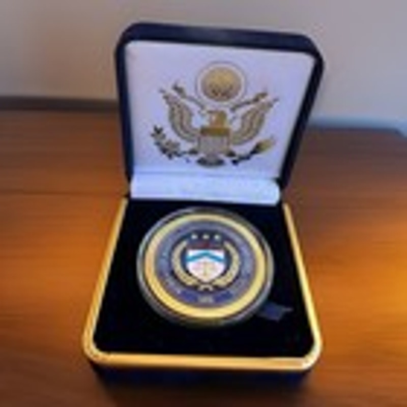 Department of Energy (DOE) Challenge Coin With Blue Velvet Case. Fast Shipping!
