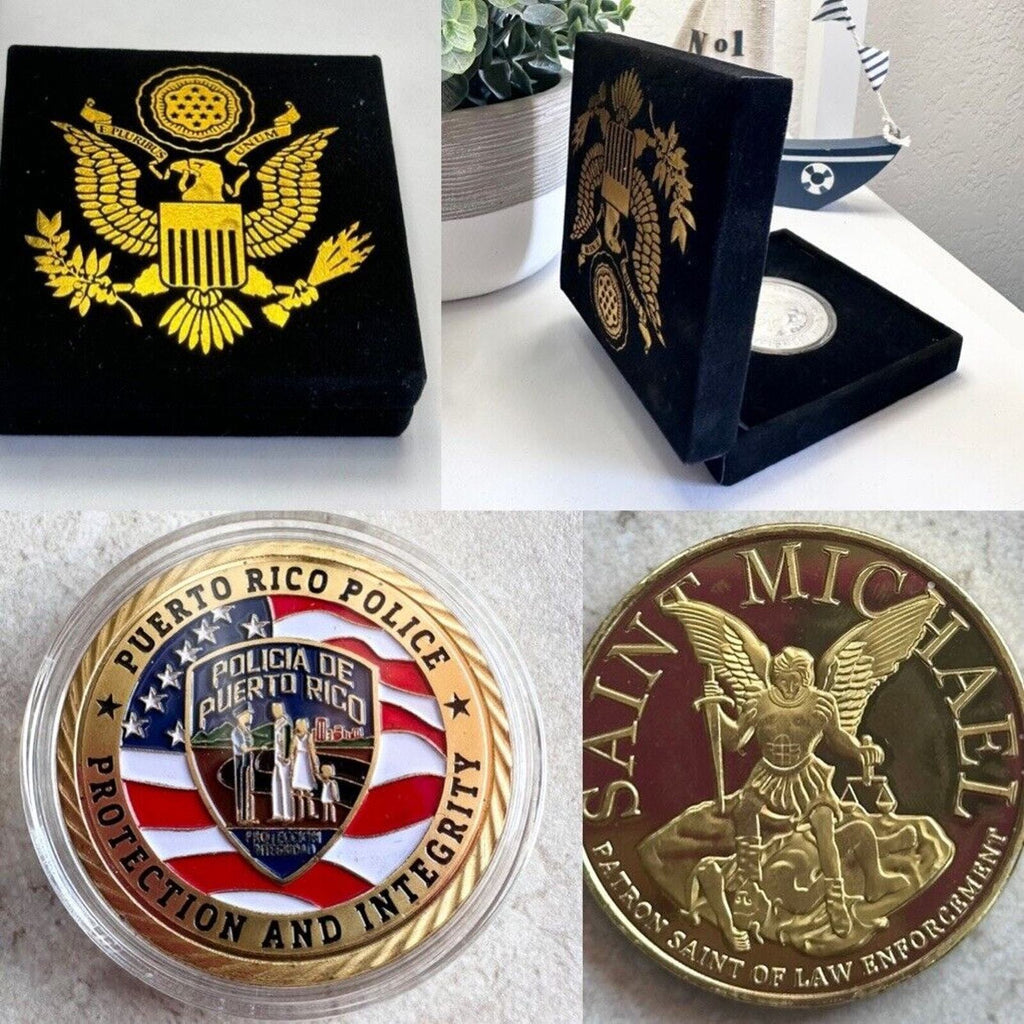 Puerto Rico Police challenge coin with velvet case