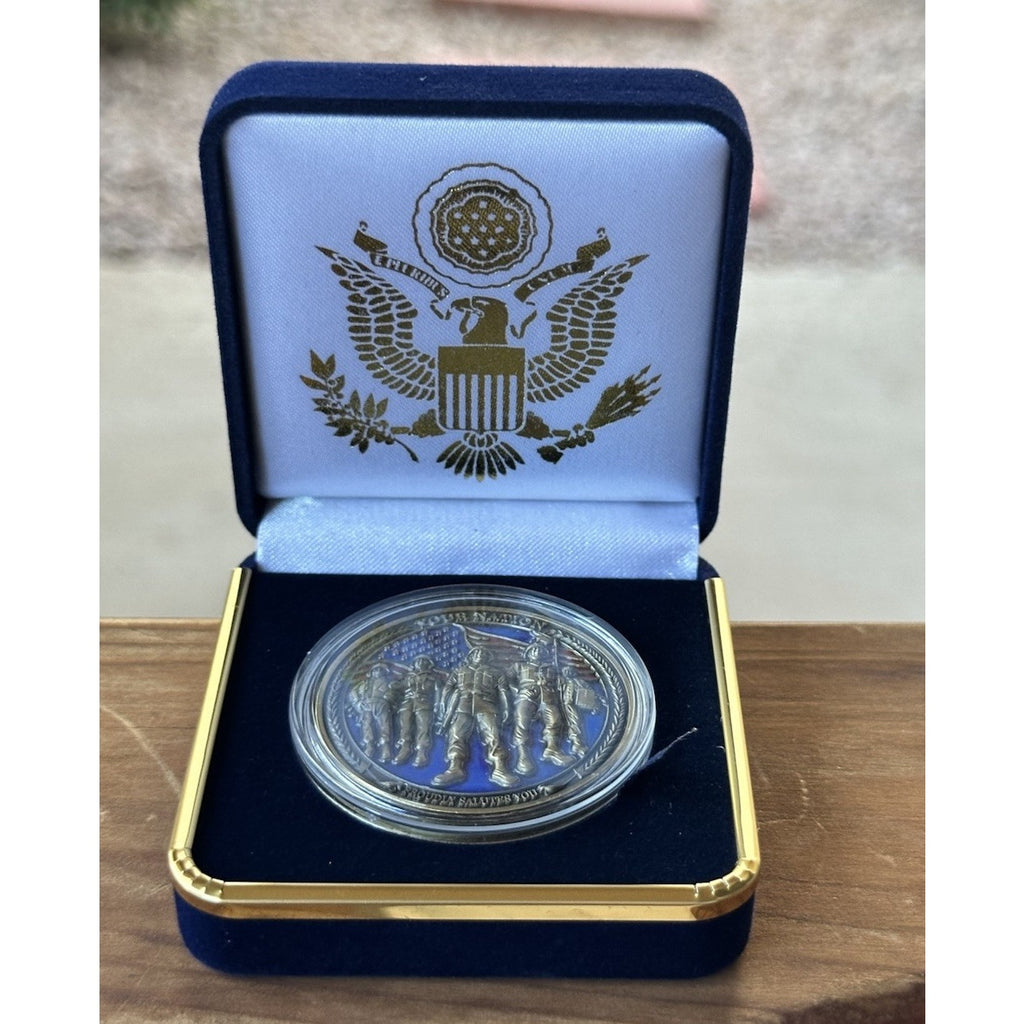Veteran Challenge Coin Thank You For Your Service Military Veteran Gifts W/ Case