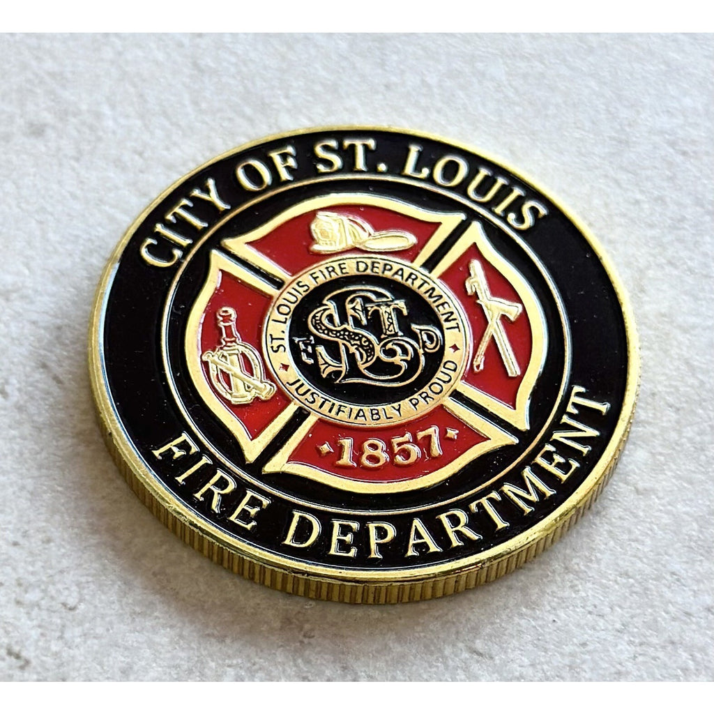 ST. LOUIS FIRE DEPT. Challenge Coin With Retirement Award