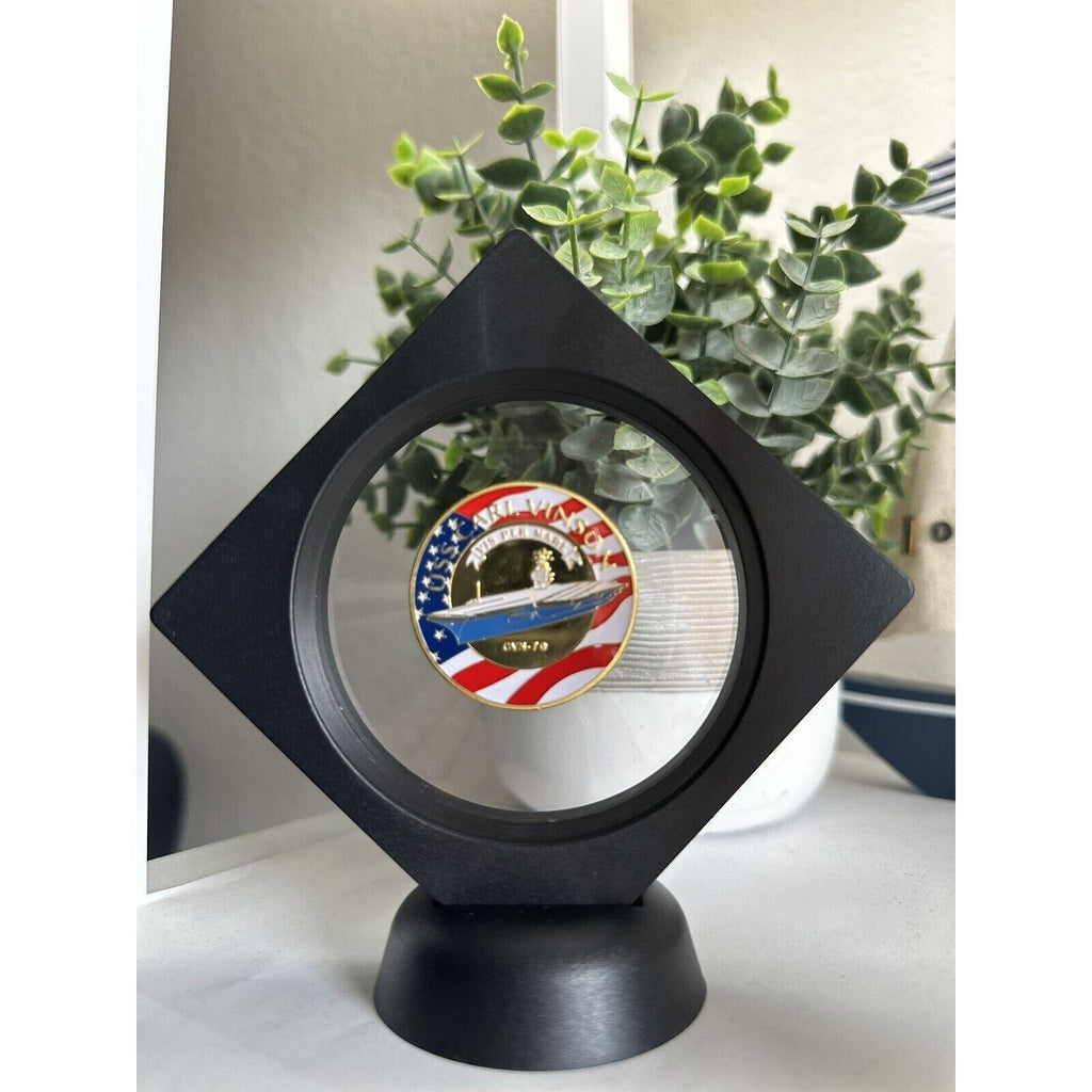 Us Navy - Uss Carrier Carl Vinson Cvn-70 Coin With Clear 3D Display Case