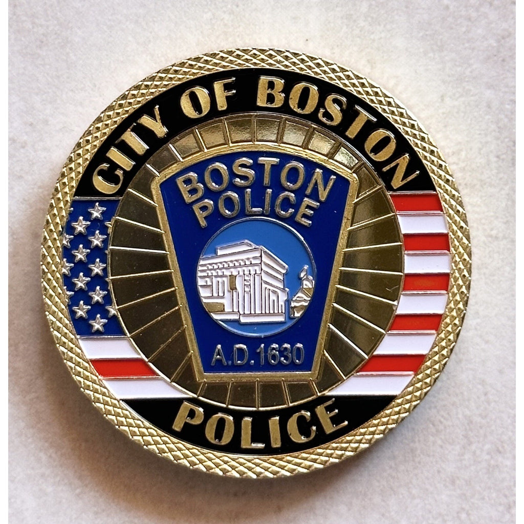 CITY OF BOSTON POLICE Office DEPT Challenge Coin w/ Retirement Award