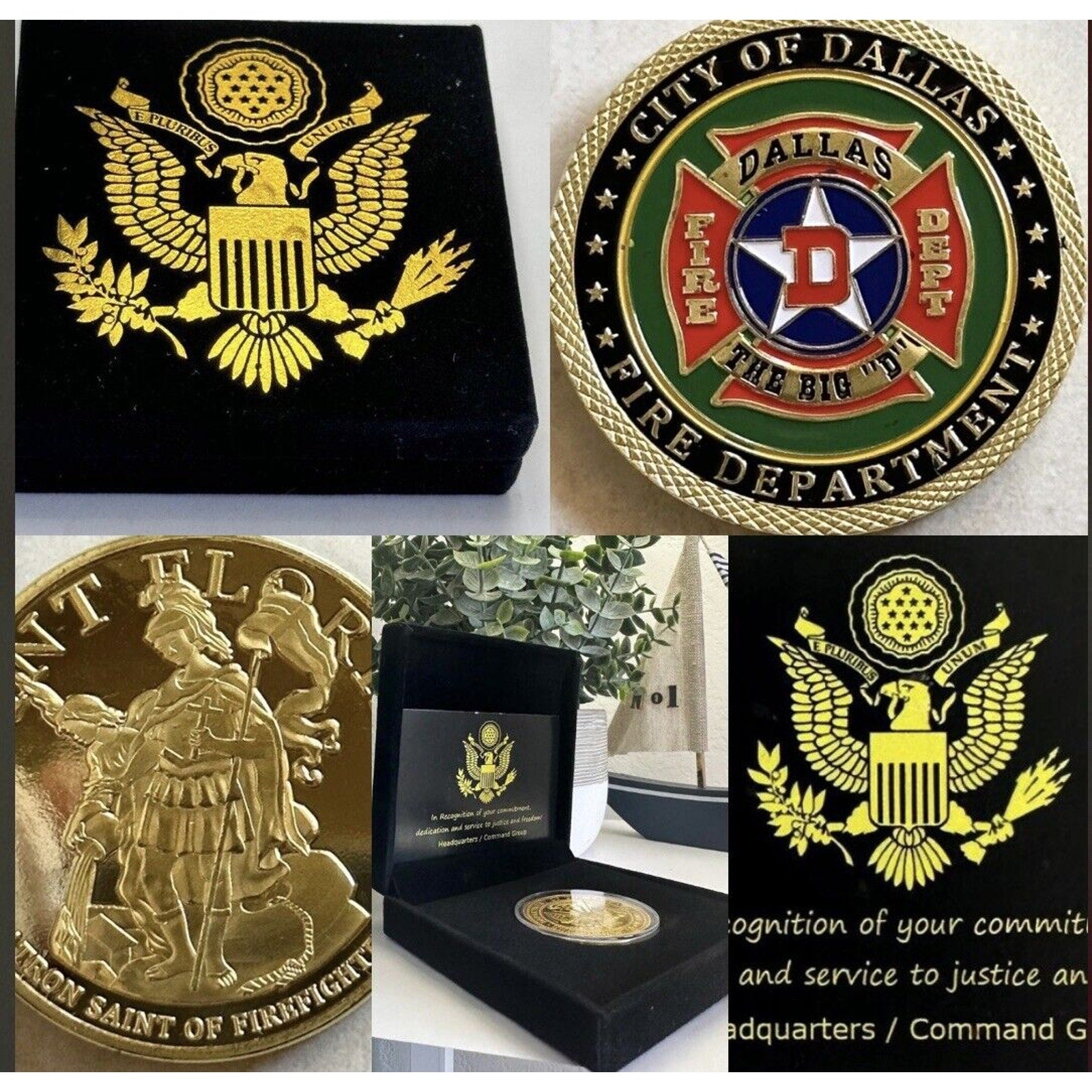 DALLAS FIRE DEPT - The Big "D" Challenge Coin USA