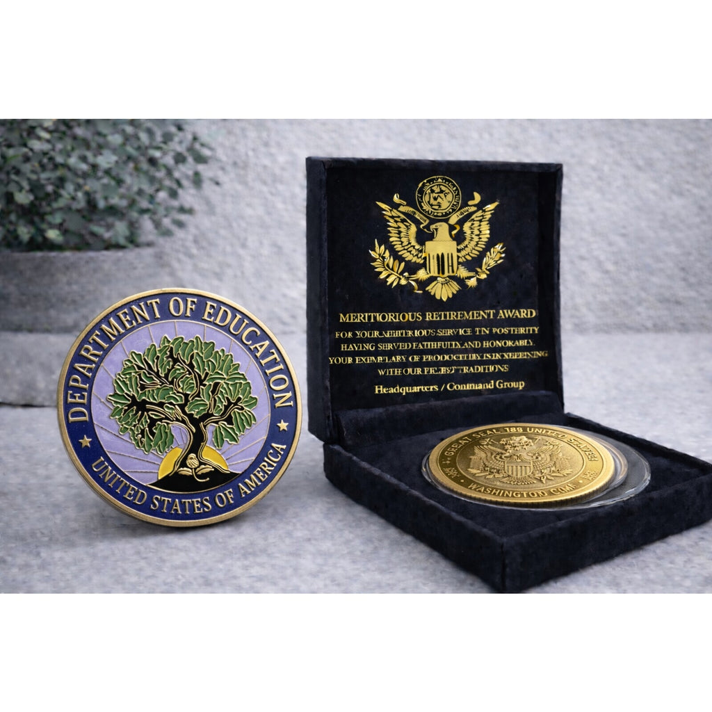 Department of Education Challenge Coin DOE w/ Retirement Award