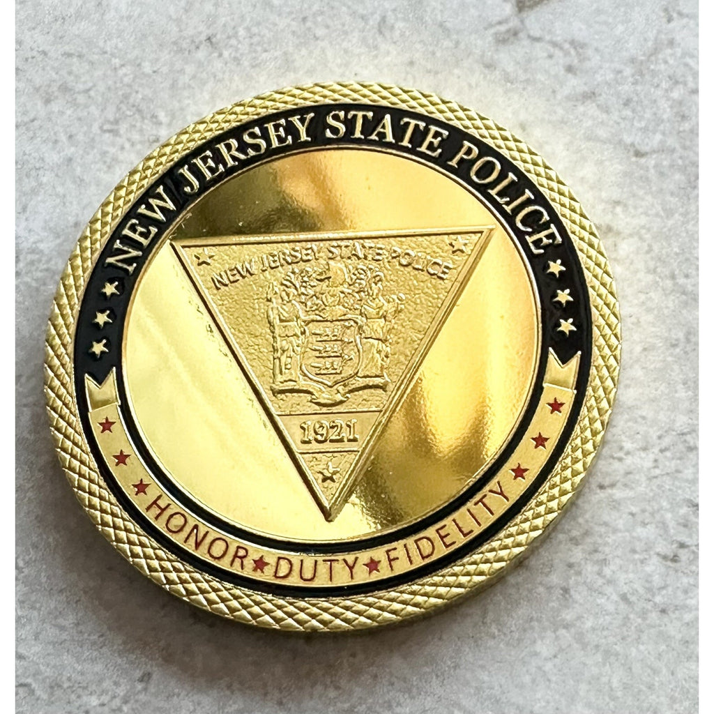 NEW JERSEY STATE POLICE TROOPER ST MICHAEL Coin With Retirement Award