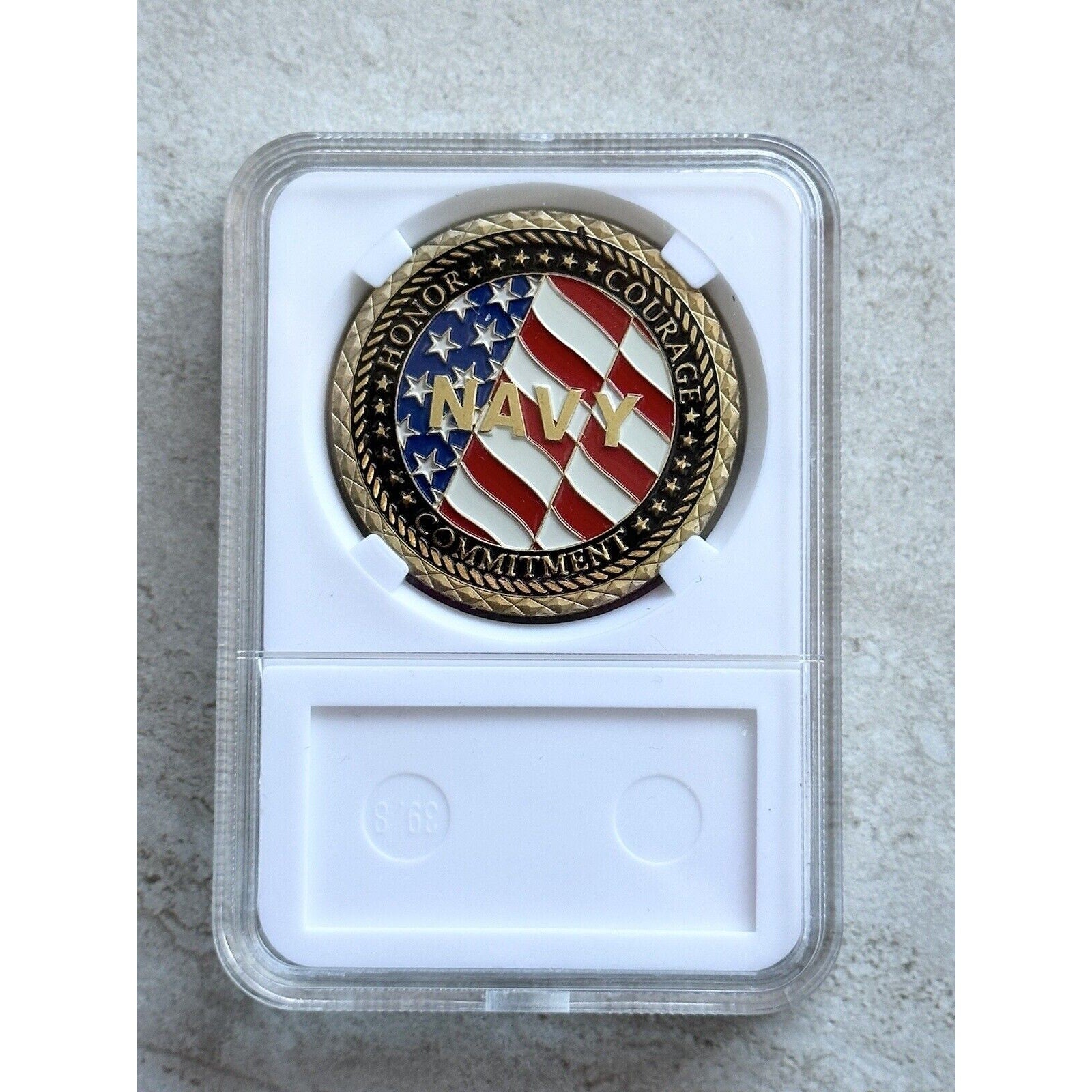 U.S. Navy Veteran Challenge Coin With Beautiful Case United We Stand