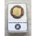 MARINE CORPS USMC SEMPER FI DEVIL DOGS CHALLENGE COIN with case