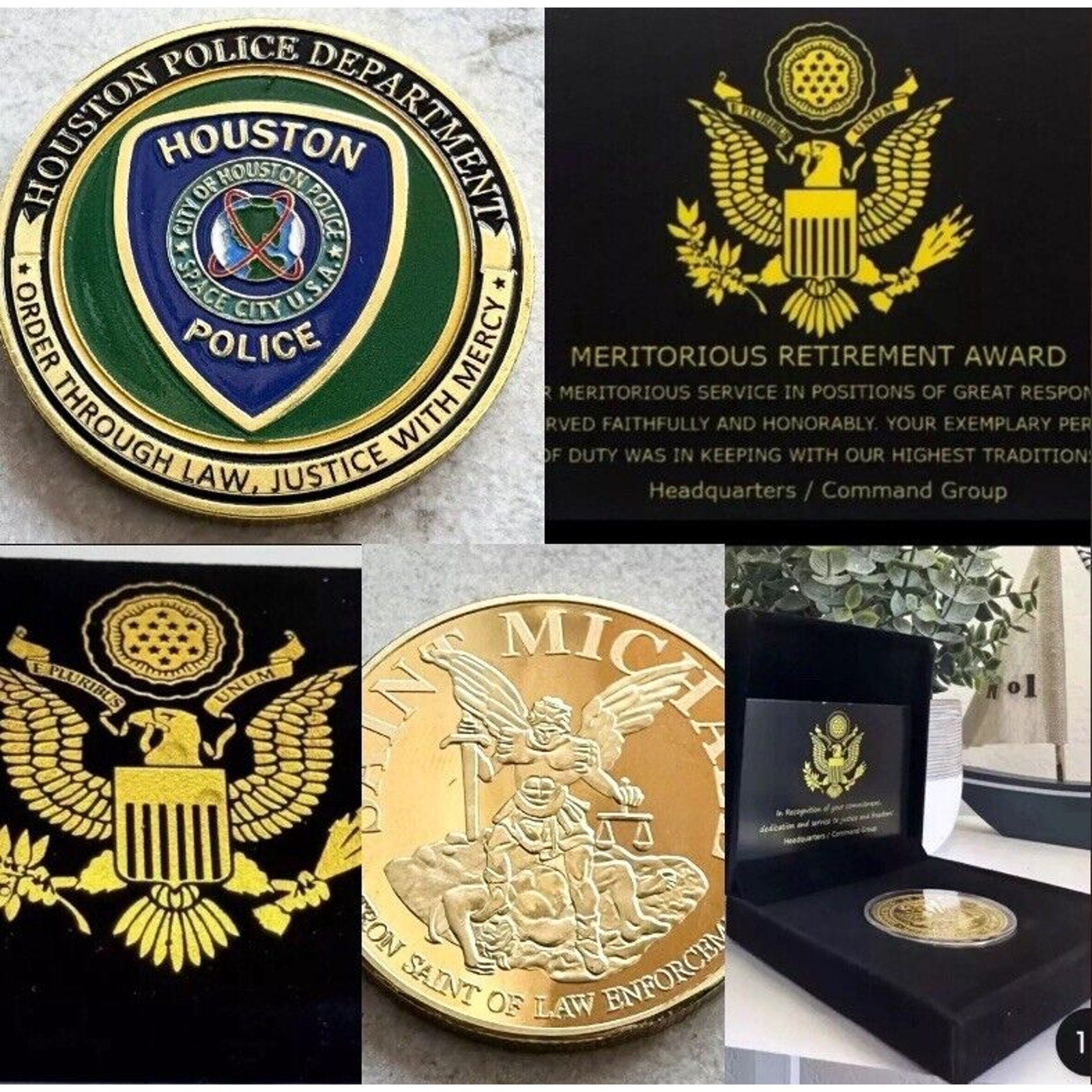 CITY OF HOUSTON Police Dept. Challenge Coin Retirement Award