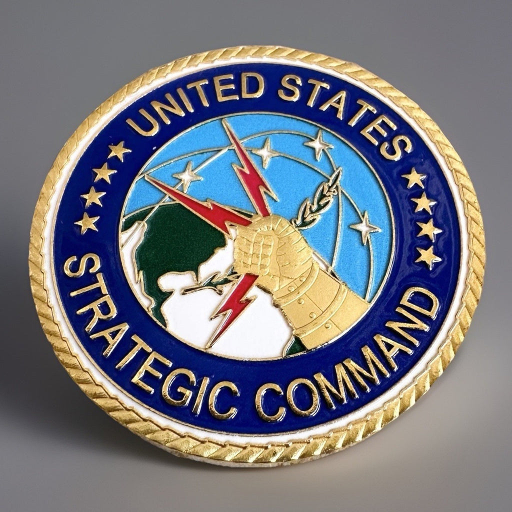 United States Strategic Command Challenge Coin With Blue Velvet Case