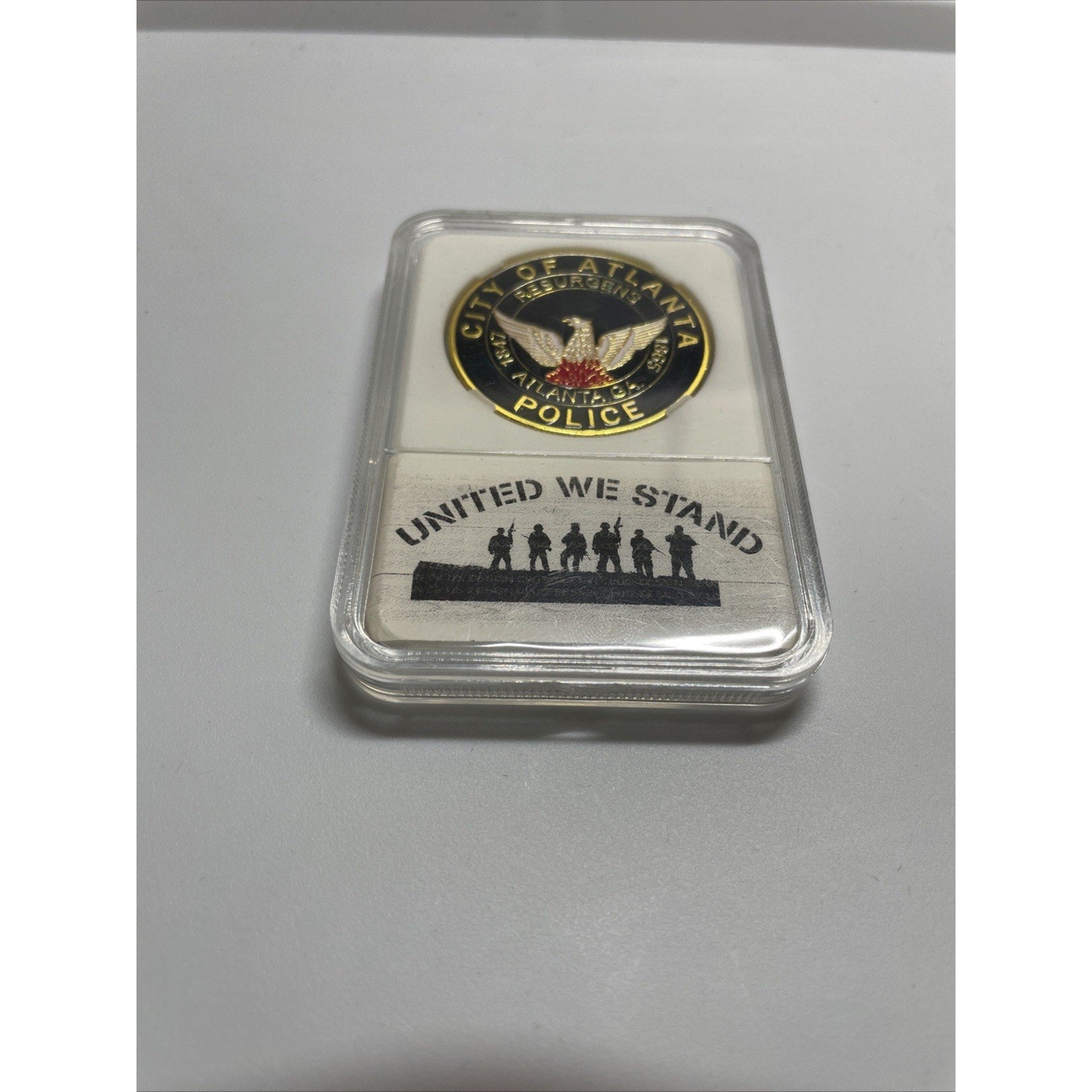 CITY OF ATLANTA POLICE DEPT Challenge Coin w/ “United We Stand” Case