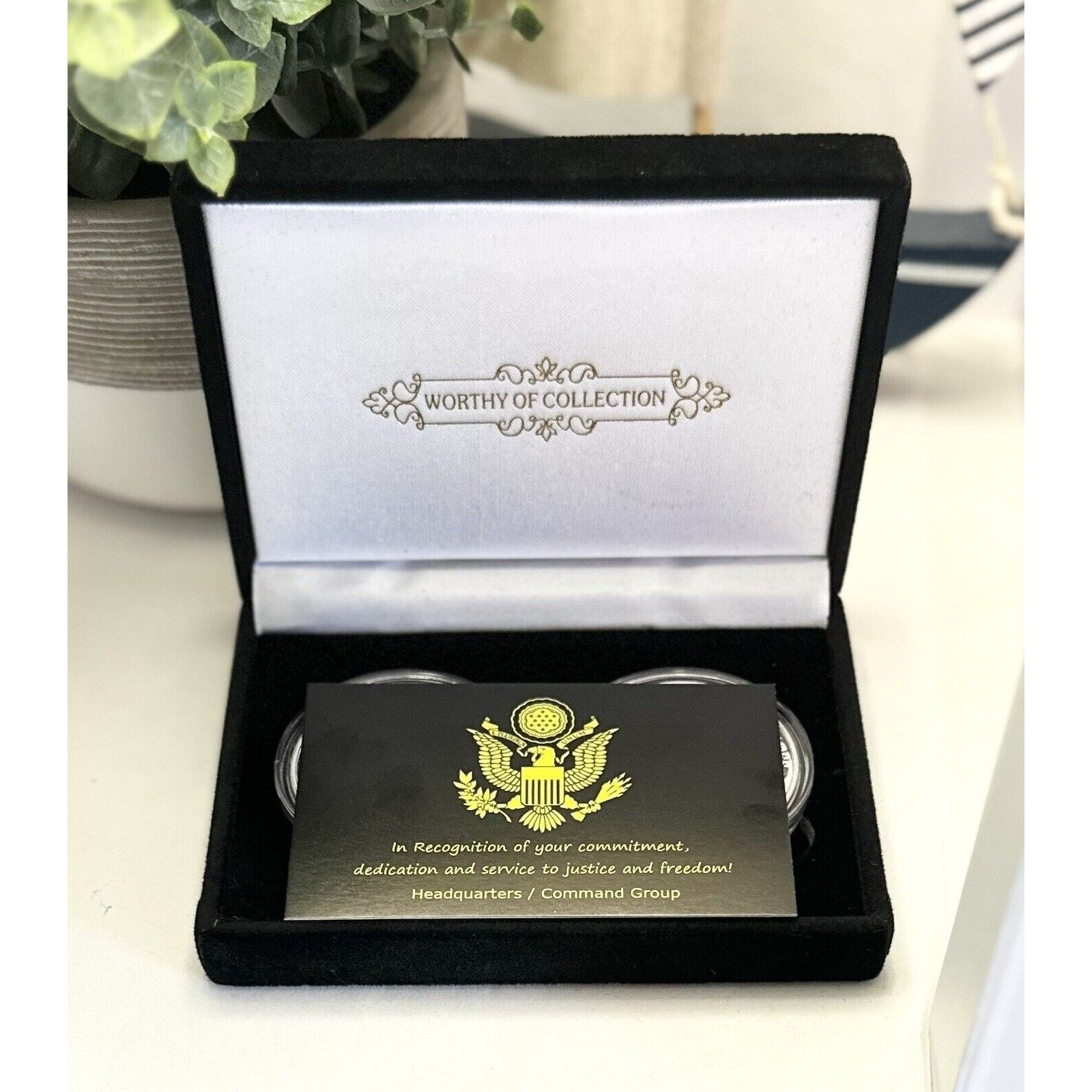 2pcs Army Rank Captain O-3 And IDF NAVY JOINT OPERATION USS GERALD - Ford COIN