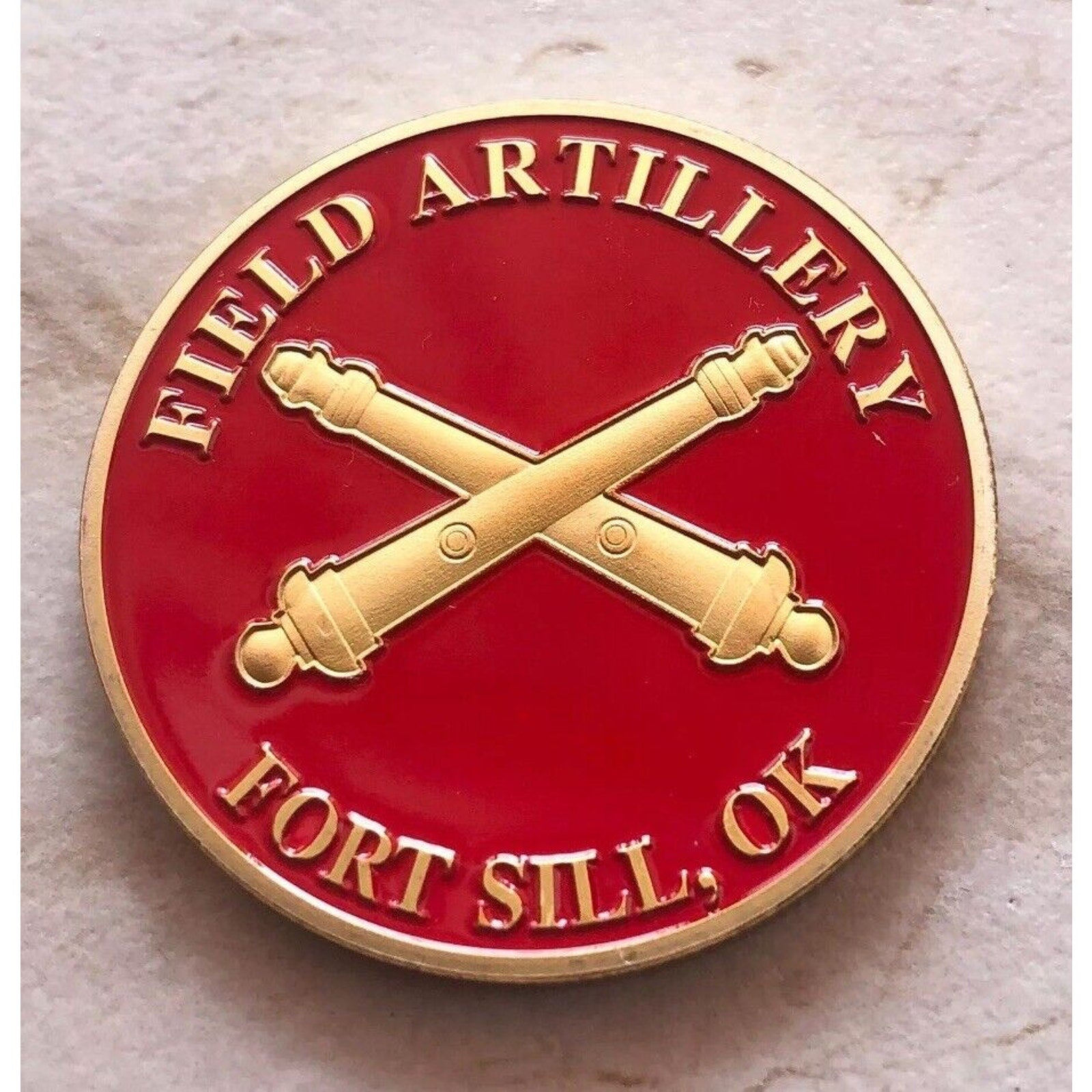 2pcs Army Rank Captain O-3 And Ft. Sill Artillery Base US Coins