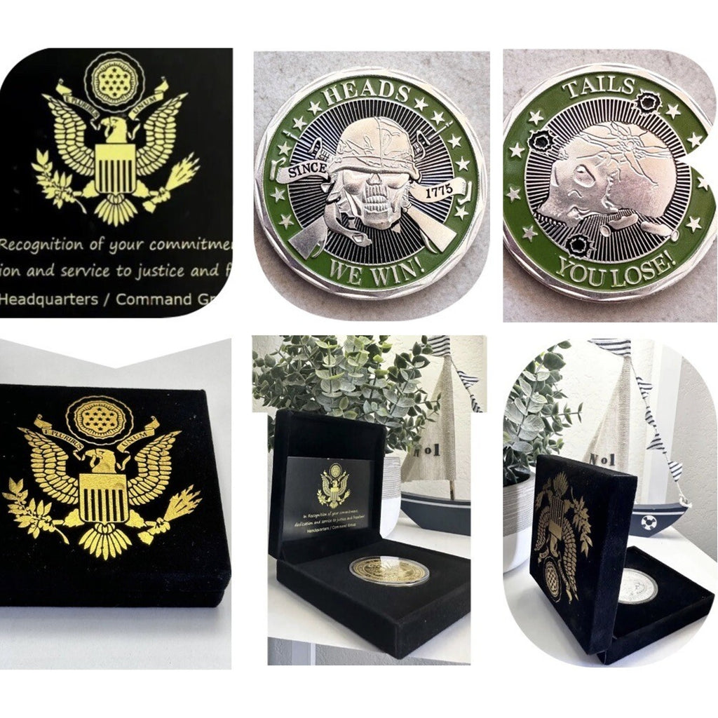 * HEADS WE WIN TAILS YOU LOSE SNIPER ARMY NAVY AIR FORCE w/ Retirement Award