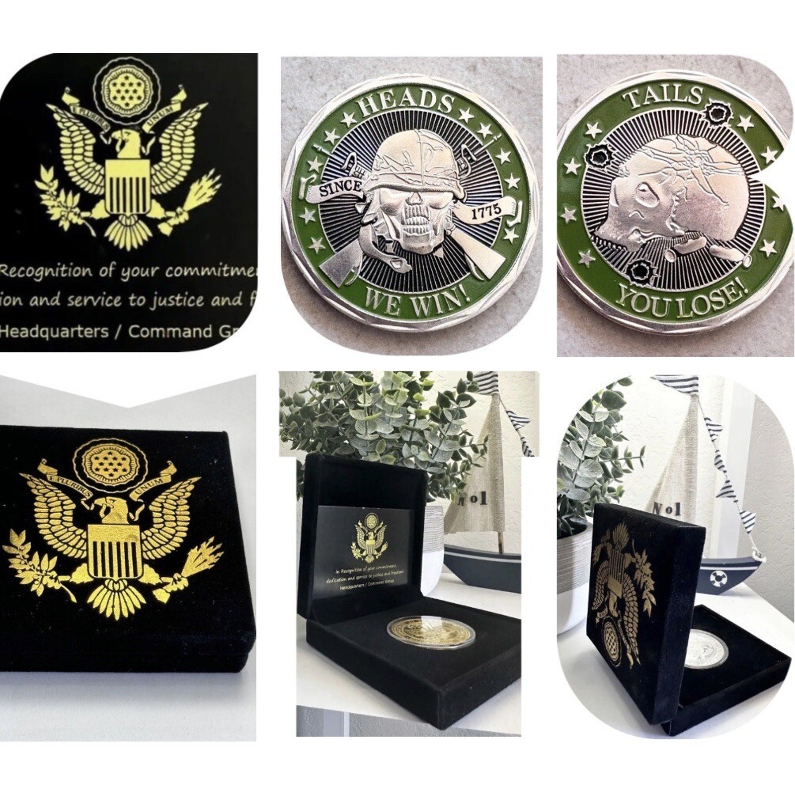 * HEADS WE WIN TAILS YOU LOSE SNIPER ARMY NAVY AIR FORCE w/ Retirement Award