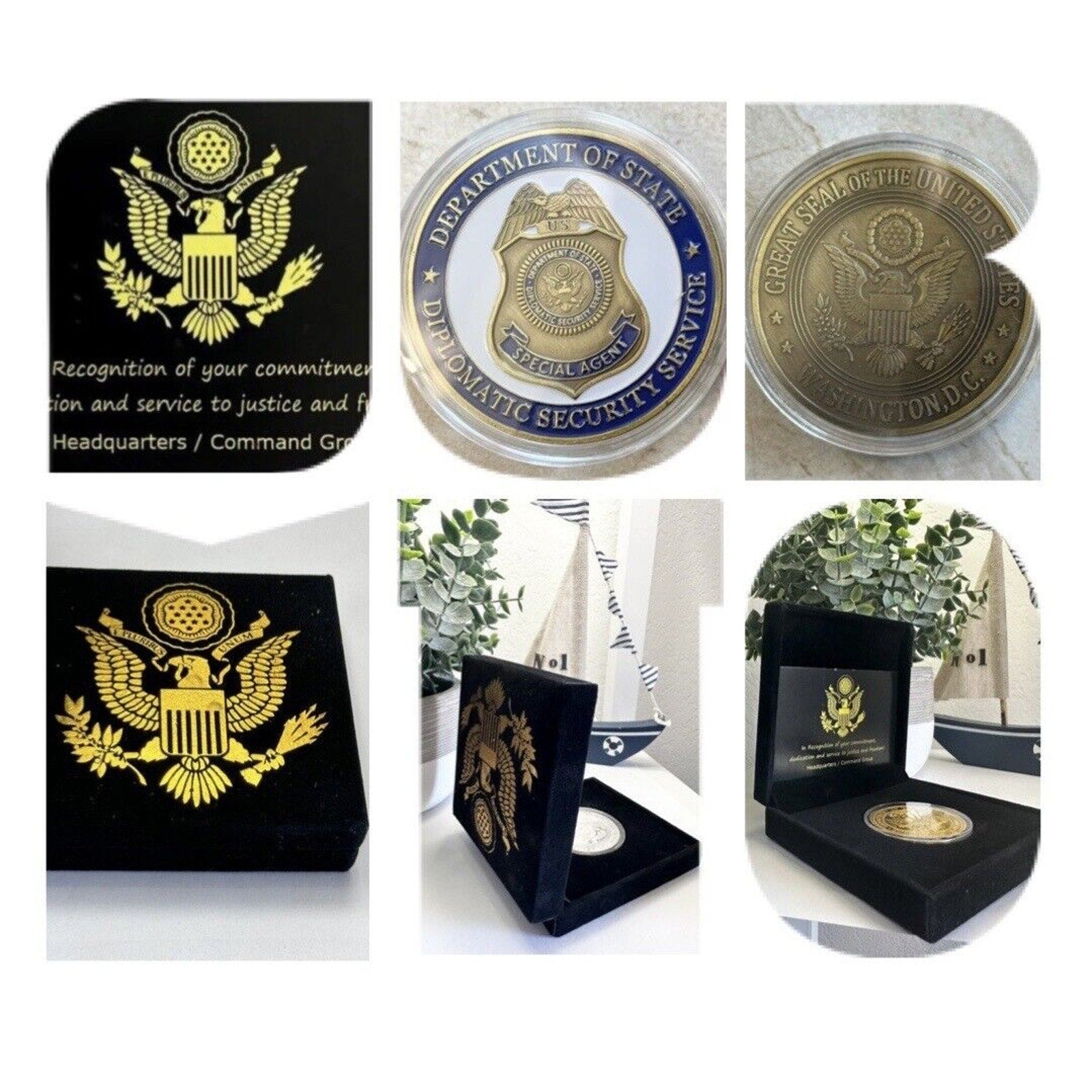 DEPARTMENT OF STATE-US Diplomatic Security Service Bronze Plated-Challenge Coin