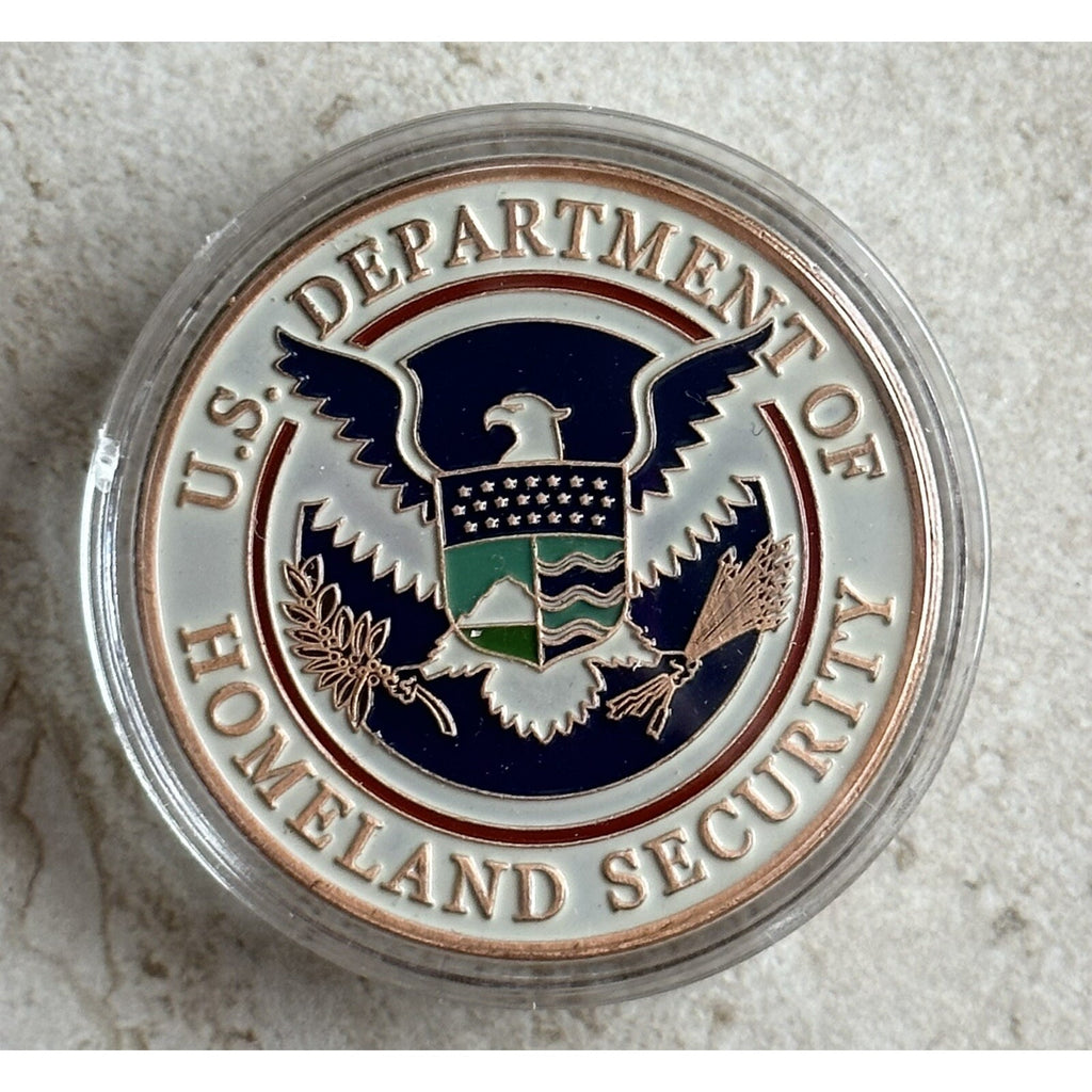US Department Of Home land Security Challenge Coin With Retirement Award