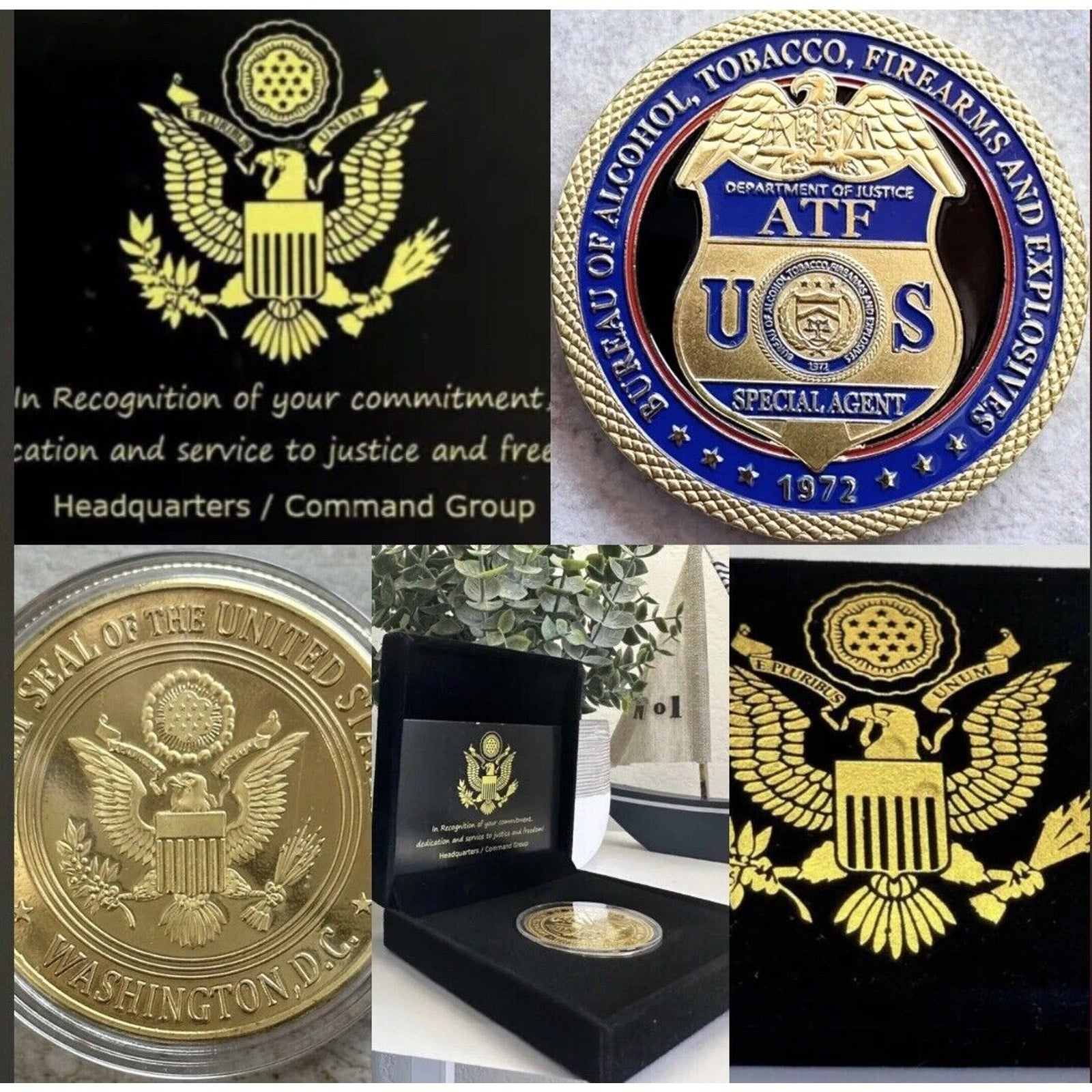 DEPT OF ALCOHOL TOBACCO FIREARMS (ATF) Special Agent Challenge Coin Police USA