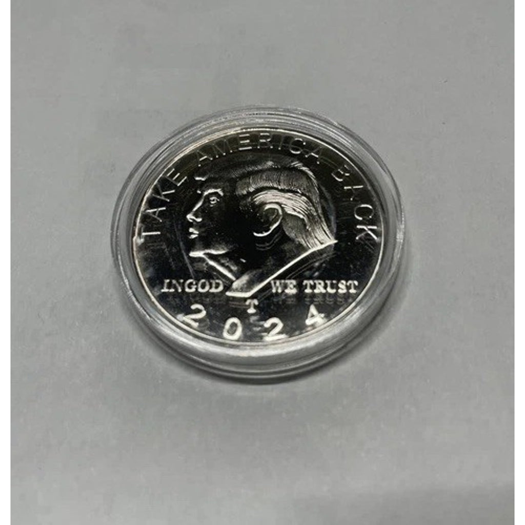 Donald Trump Coin Take America Back SILVER PLATE Coin With Retirement Award