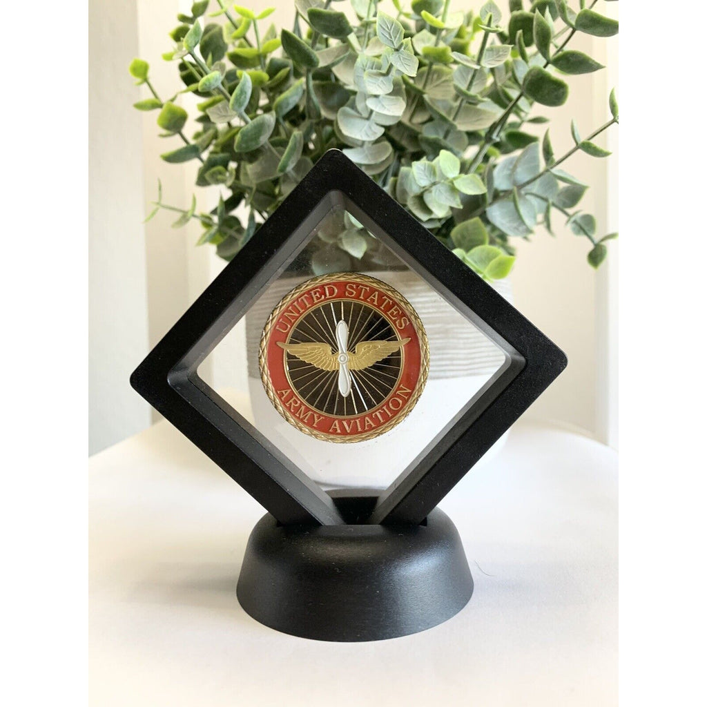 U.S. United States Army Aviation Challenge Coin With 3D Display Case