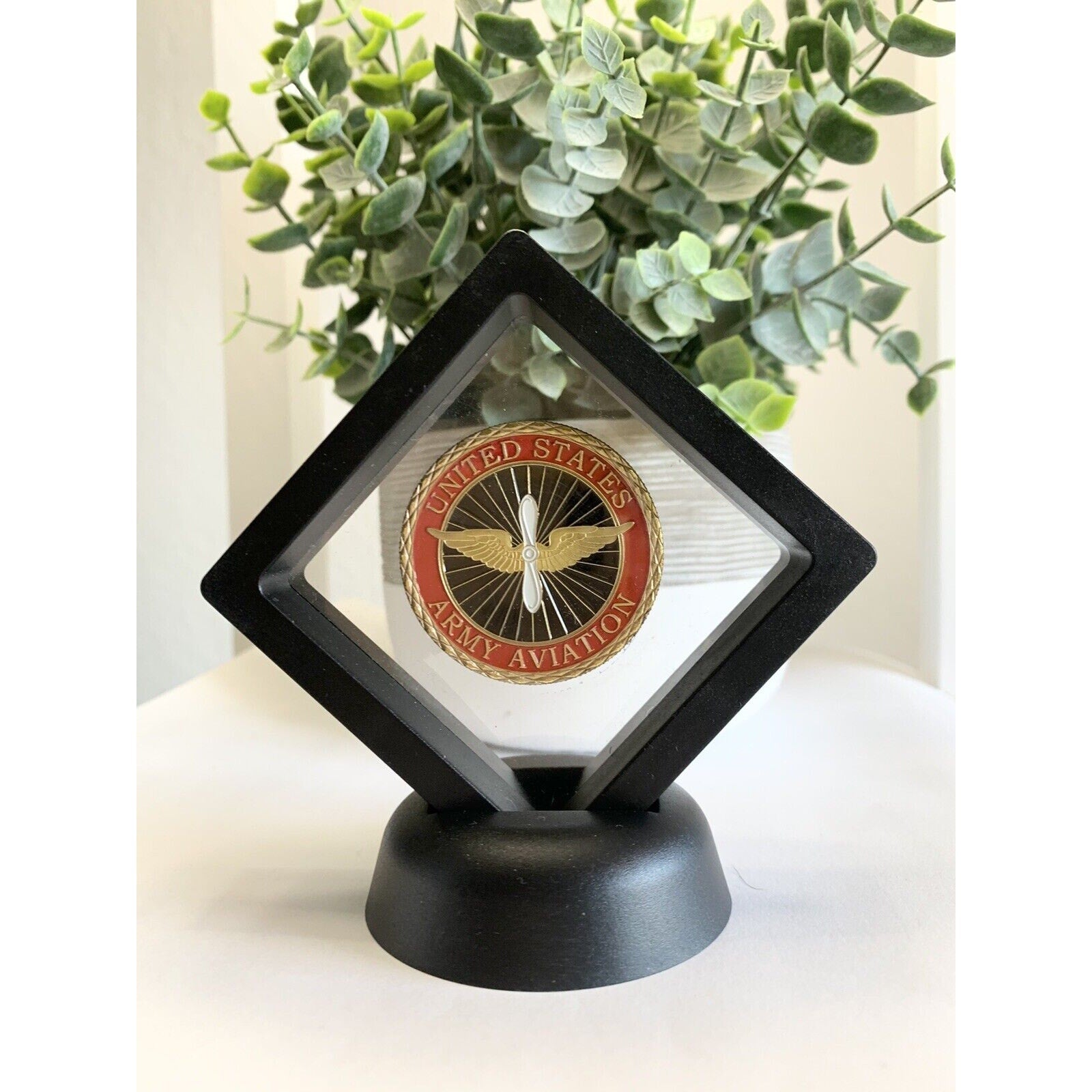 U.S. United States Army Aviation Challenge Coin With 3D Display Case