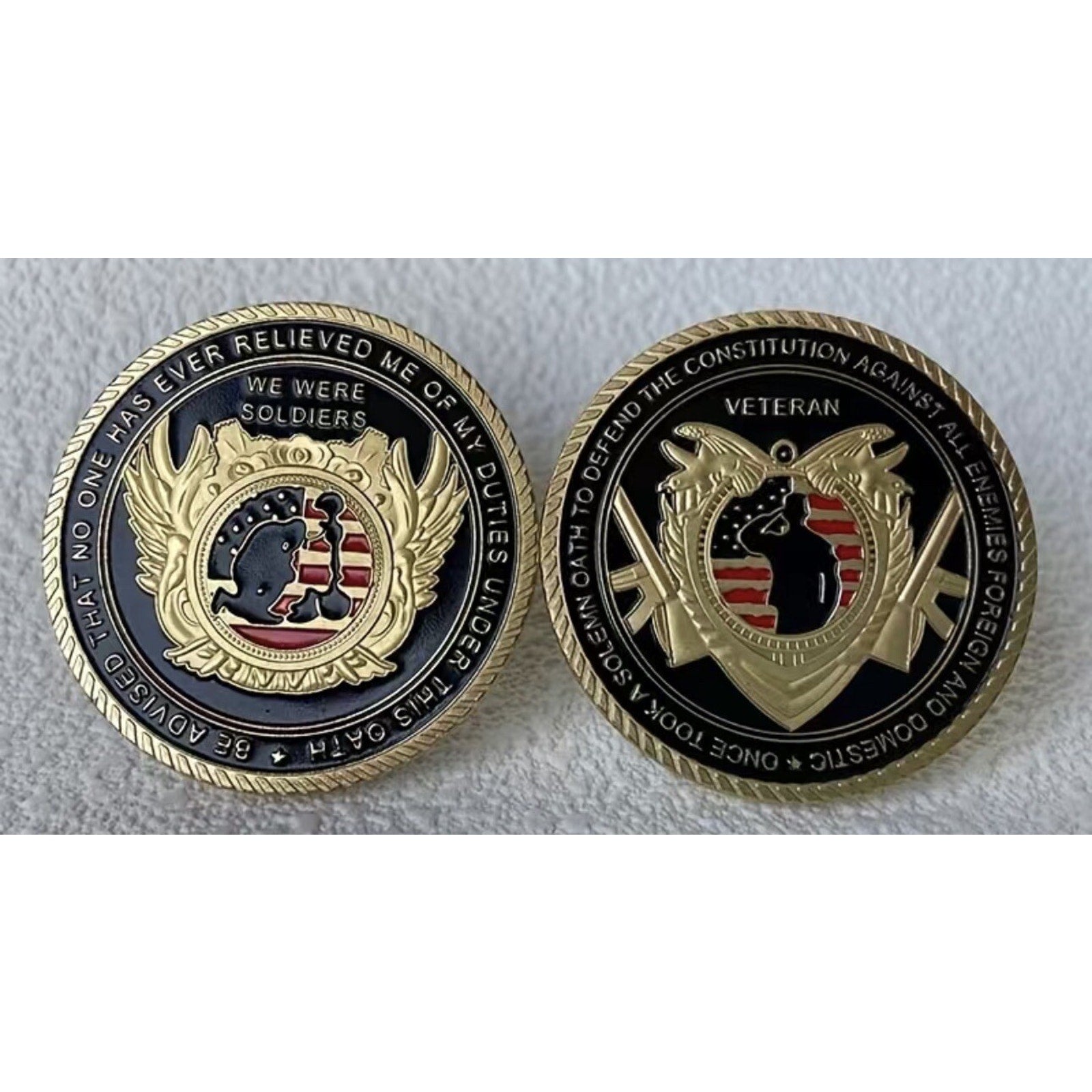 United States Military Veteran Challenge Coin Army Soldiers' Oath w/ Retirement