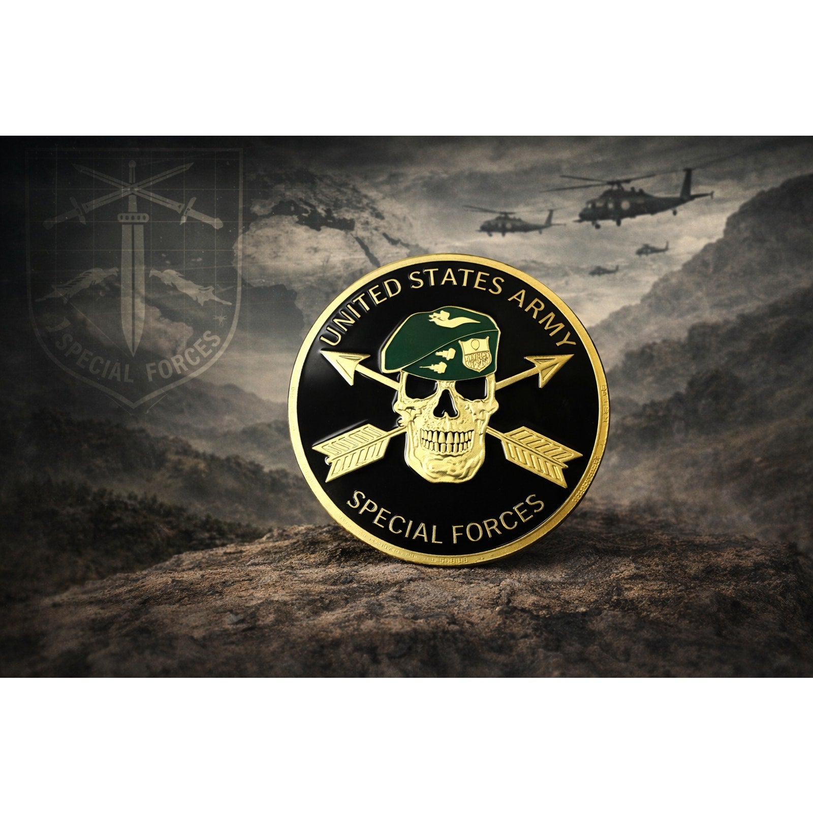 United States Army Special Forces Challenge Coin. with Case ·FAST SHIPPING·