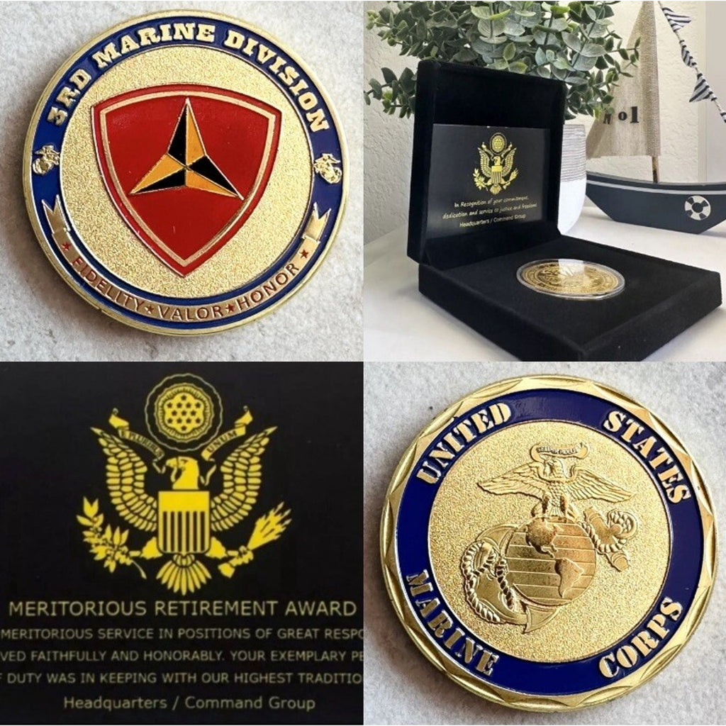 Military CORPS - 3rd DIVISION Challenge Coin With Retirement Award