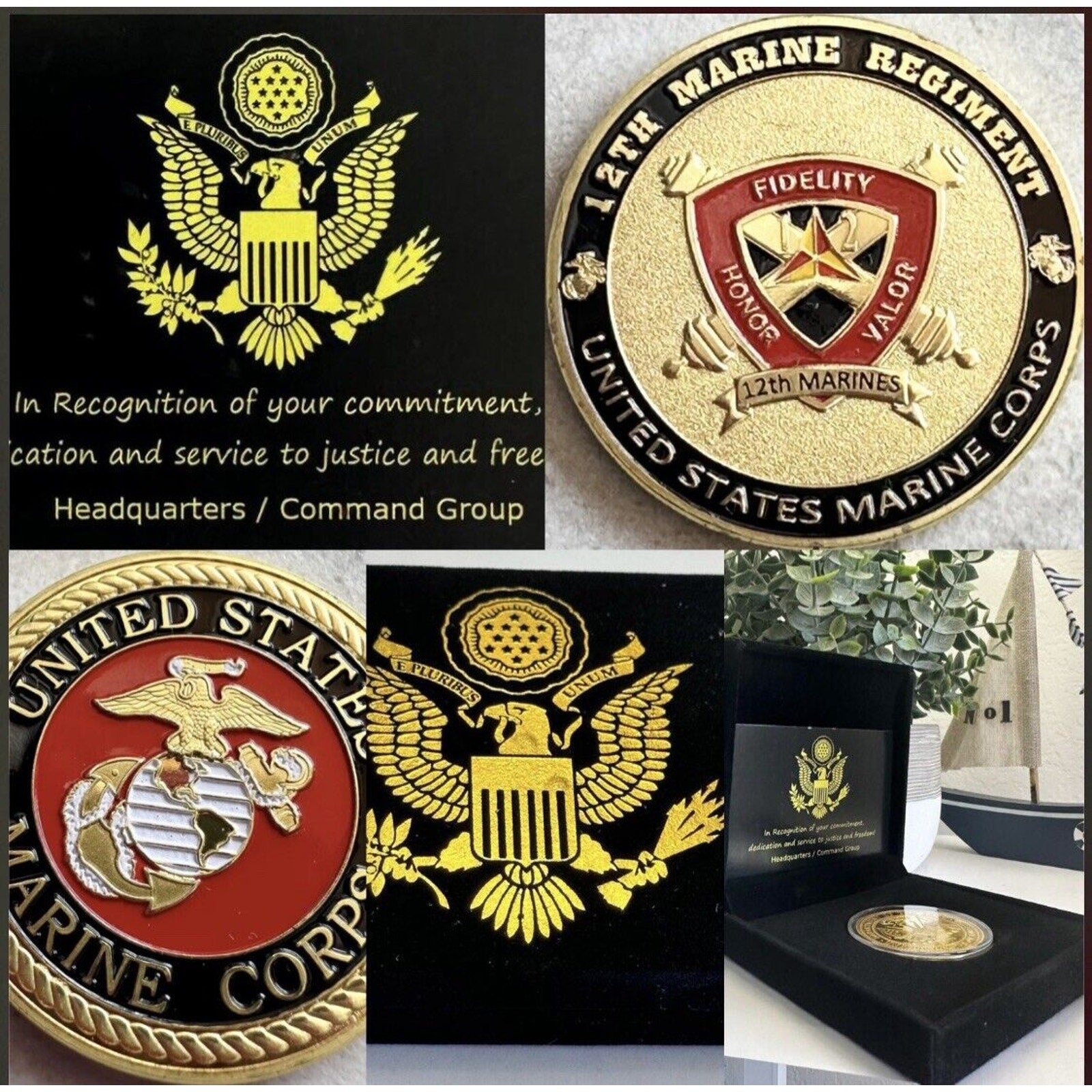 US MARINE CORPS - 12th MARINE REGIMENT Challenge Coin USA