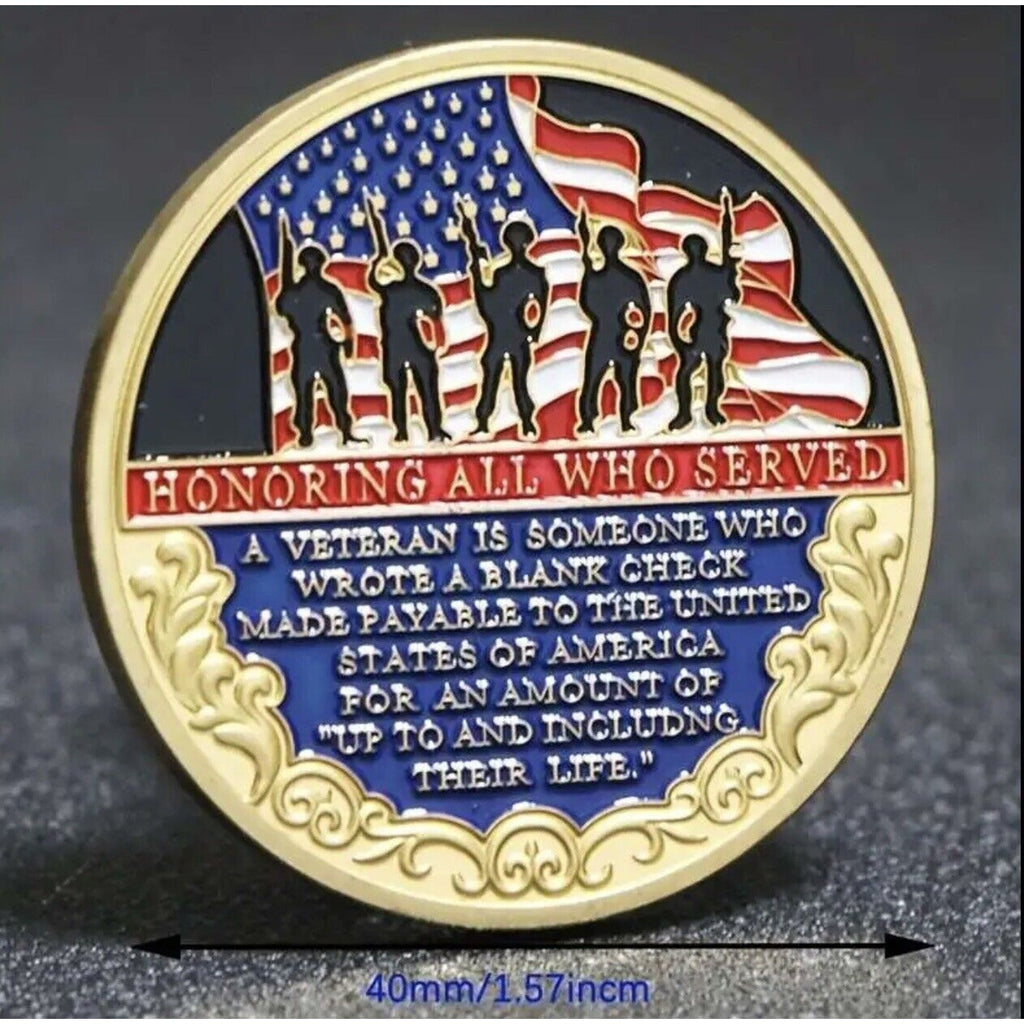 Thank You For Your Service "Honoring All Who Served" Challenge Coin veteran