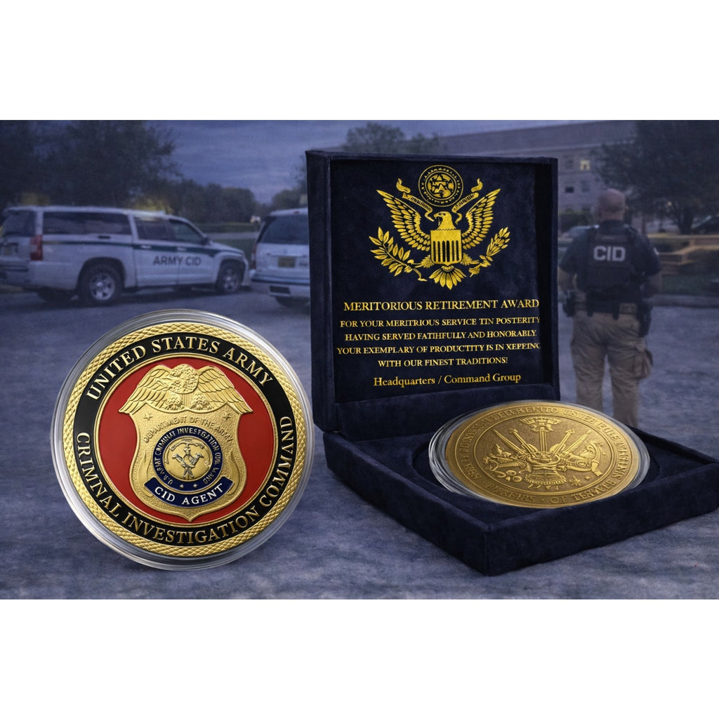 ARMY CID Criminal Investigation Division USA US Army Police w/ Retirement Award
