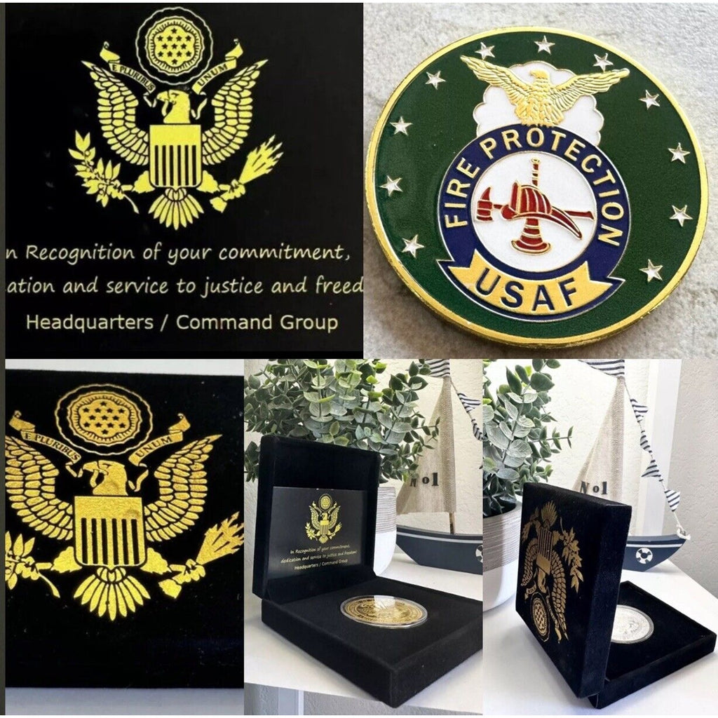 U S AIR FORCE Fire Department Protection Challenge Coin USAF