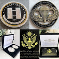 2pcs Army Rank Captain O-3 And 82 Nd PARATROOPER AIRBORNE CHALLENGE COIN
